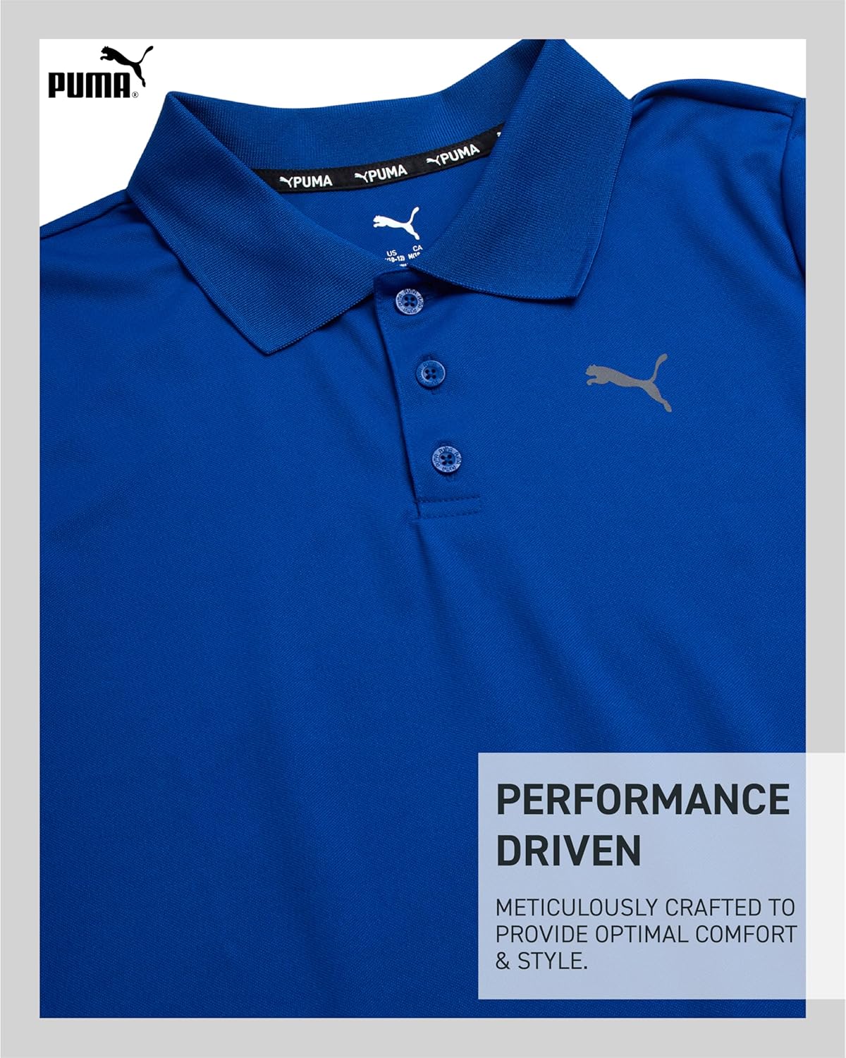 PUMA Boys Polo Shirt - Dry Fit Performance Button Closure Collared Short Sleeve Golf Polo Shirts for Boys (Sizes: 8-20) - Image 3