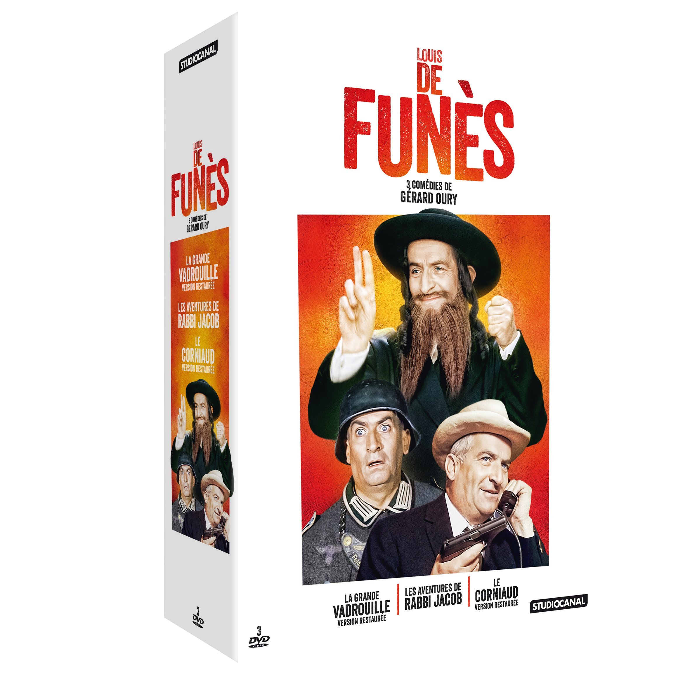 Louis de Funès, 3 comédies de Gérard Oury : La grande vadrouille + Les aventures de Rabbi Jacob + Le corniaud [Pack]