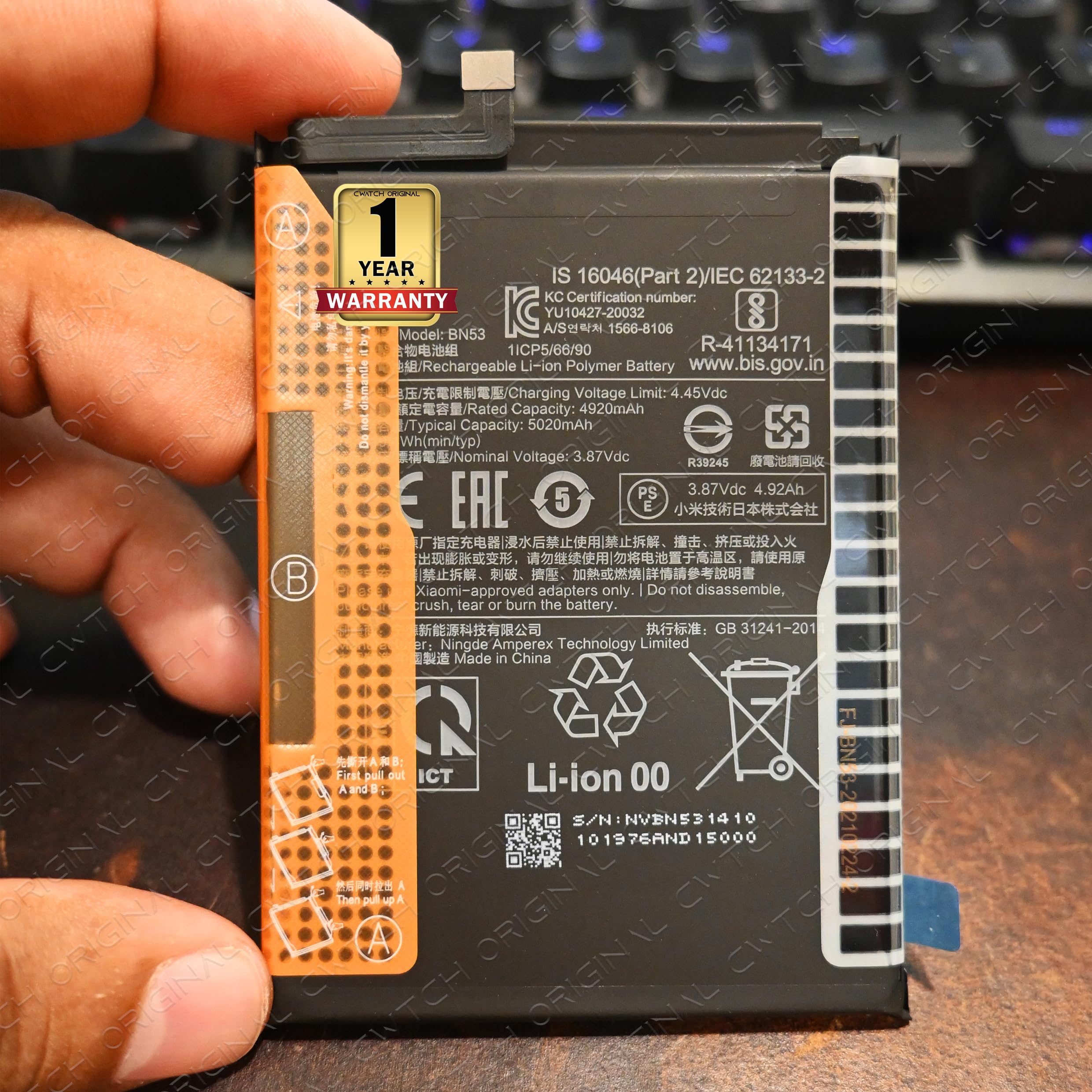 Original BN53 Battery for Xiaomi Redmi Note 10 Pro & Poco M2 Pro [5020mAh] - with 1 Year Warranty (Gradient Bronze, M2101K6G)