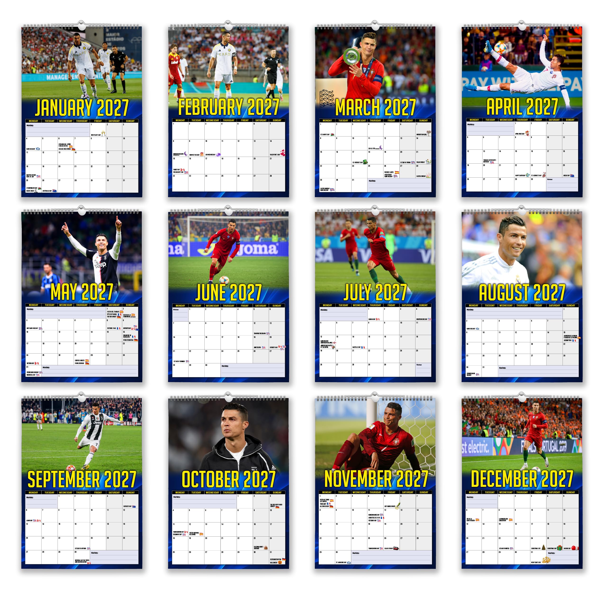 The Calendar King // Cristiano Ronaldo - Wandkalender 2026 (vollfarbig, A3-Größe)