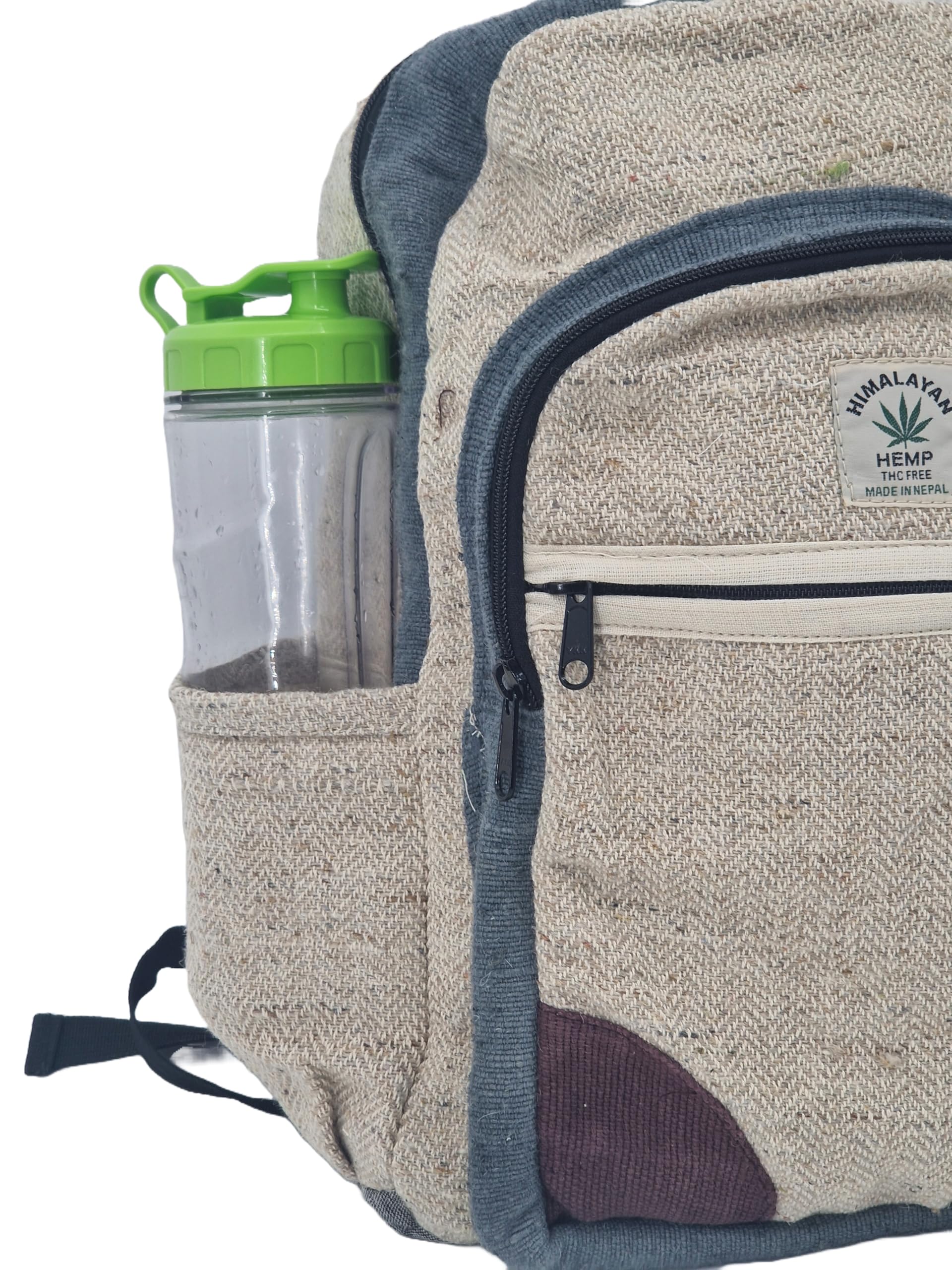Zaino in canapa, durevole, sostenibile ed elegante, per uomini e donne, leggero, perfetto per viaggi, escursioni, scuola o lavoro, ecologico, autentico fatto a mano in Nepal