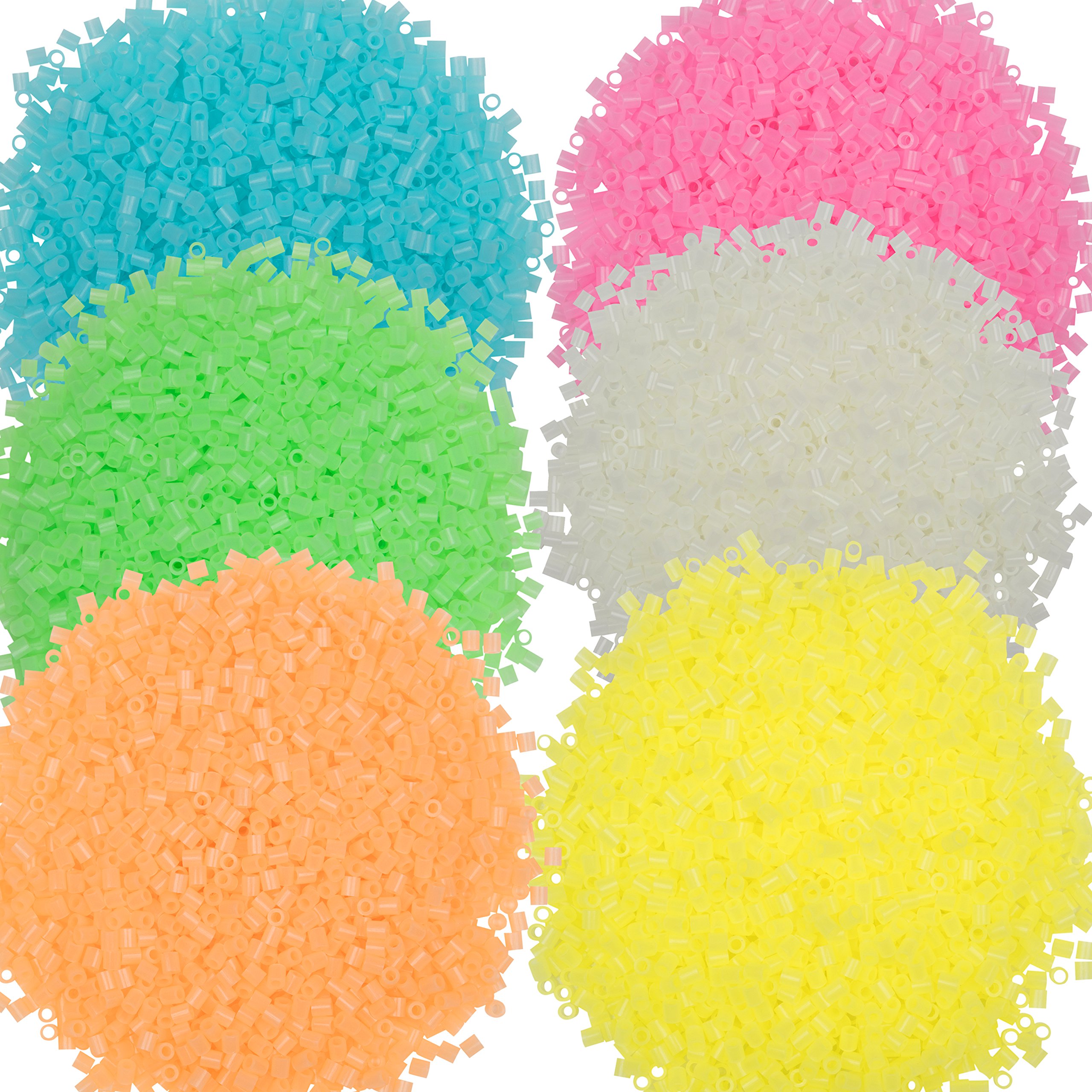 Buy 9,000 Glow in The Dark Fuse Beads Set (6 Unique Colors) in Case and