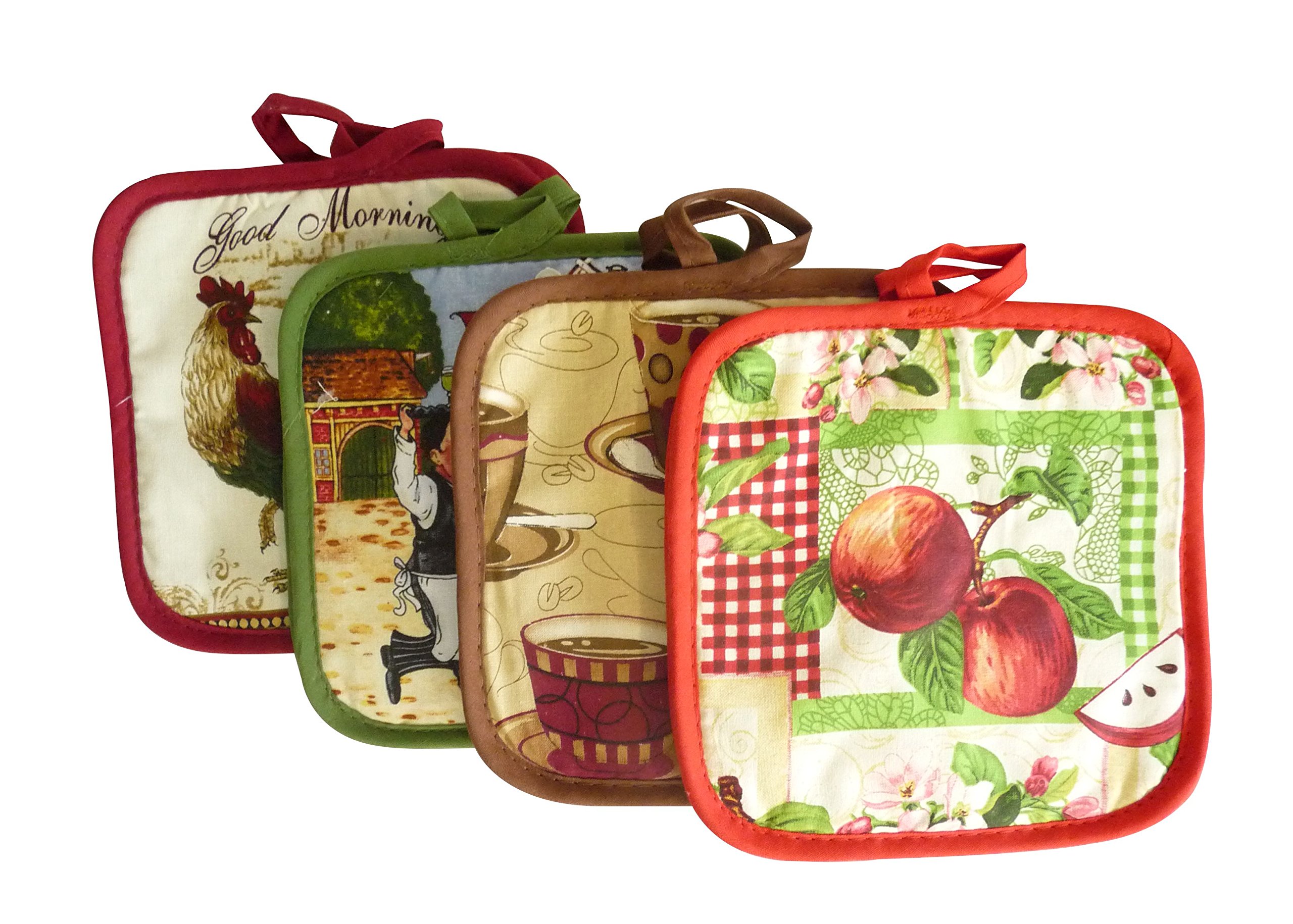 Quilted Potholder, 2 Pk, Assorted Print Designs, 7 3/4