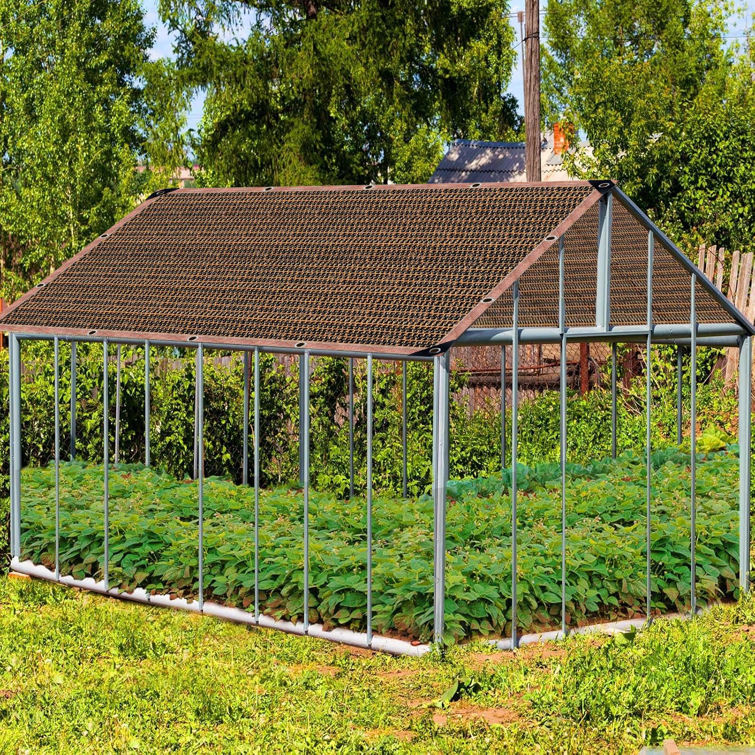 90% do ogrodu - 90 x 100 cm oddychająca plandeka siatkowa do hodowli roślin kurczaków i psów - na zewnątrz słońce e z przelotkami ochrona przed promieniowaniem UV i ili