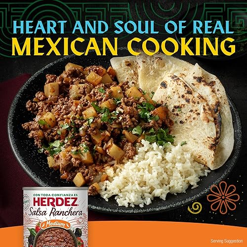 Miniatura 6 de HERDEZ Ranchera Salsa, mediano, lata de 7 onzas (paquete de 12)  Auténtica salsa mexicana para tacos, patatas fritas y salsas  Hecho con