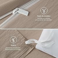 Vista 6 de Bedsure - Juego de ropa de cama de 3 piezas, prelavado, extrasuave, con 1 funda de edredón de 90 x 90 pulgadas con cremallera y 2 fundas