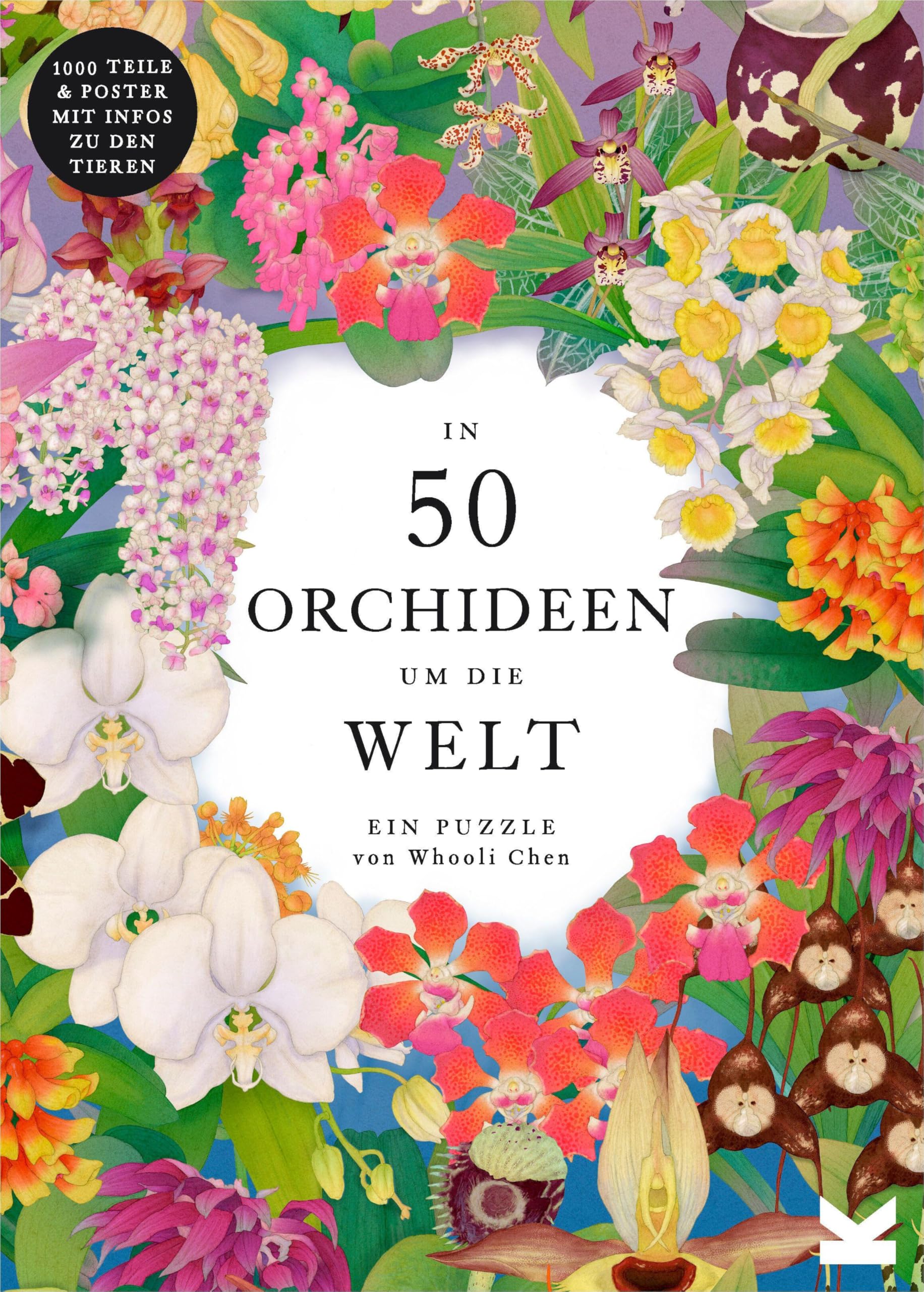 In 50 Orchideen um die Welt. EIN botanisches 1000-Teile-Puzzle von The Royal Botanic Gardens KEW. Inklusive Poster mit Infos zu den Orchideen