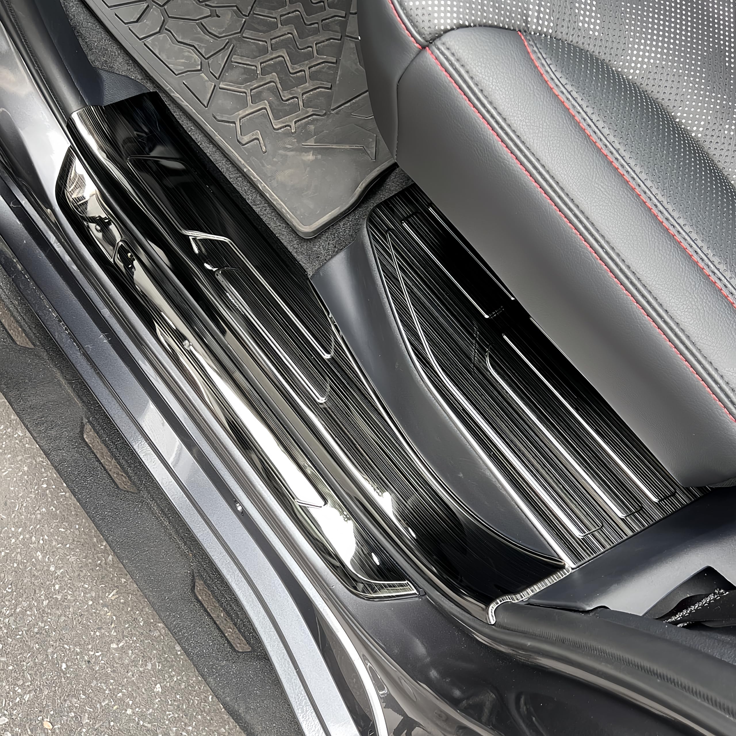 Car Door Sill Protector Stainless Steel for 2023 2024 Toyota Sequoia Accessories Door Sill Scratch Protection Interior Upgrade — view 6