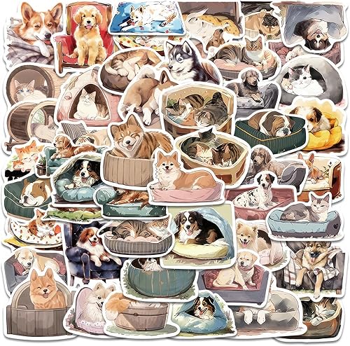 Miniatura 7 de Calcomanías de gato negro, 50 unidades, calcomanías góticas de gato, lindas calcomanías estéticas góticas en colores pastel para niñas, niños,