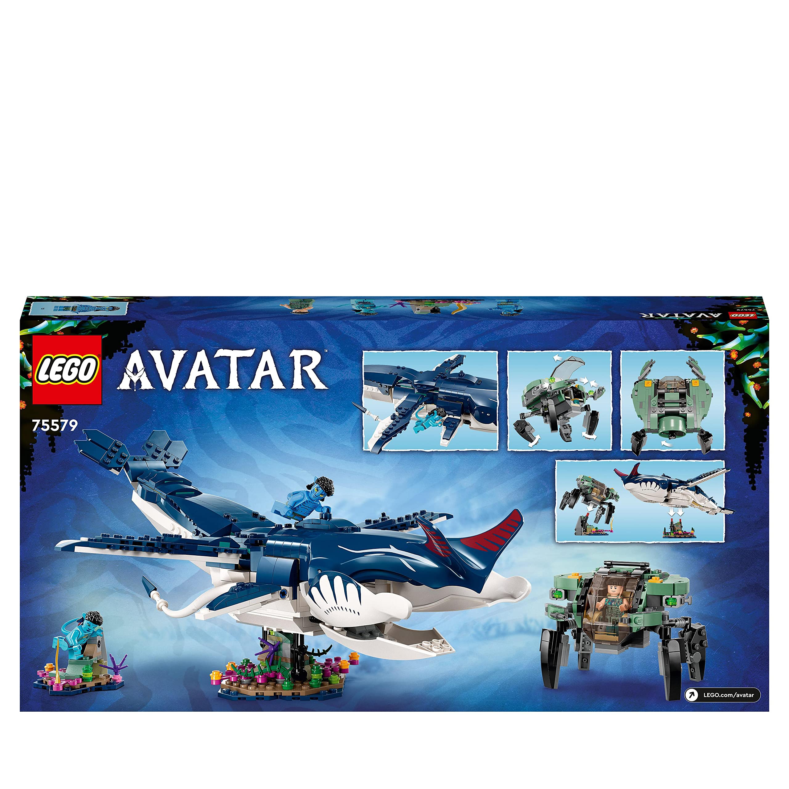 LEGO Avatar Tulkun Payakan e Crabsuit, Sottomarino e Animale Giocattolo di Pandora Simile alla Balena dal Film La Via dell'Acqua, Giochi d'Avventura per Bambini e Bambine da 10 Anni, Idea Regalo 75579