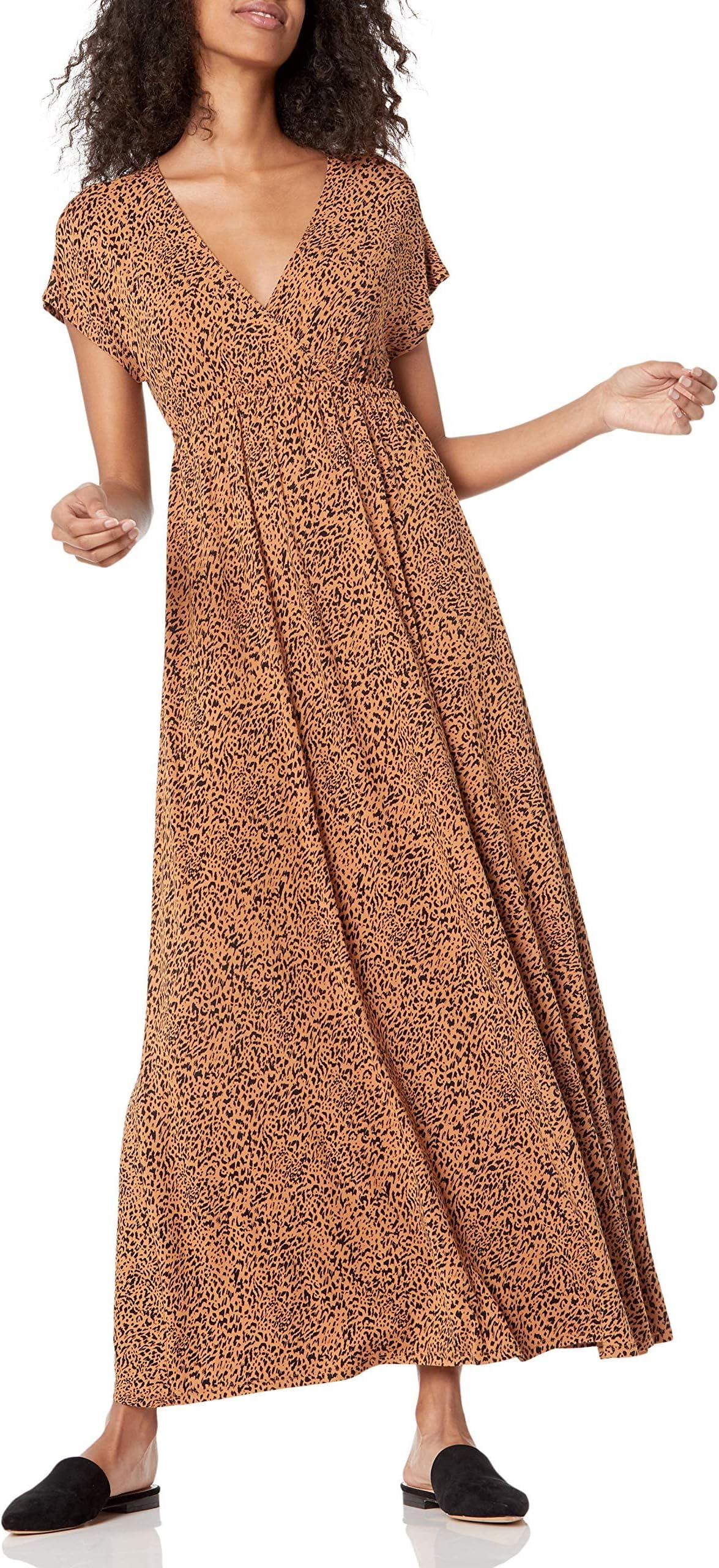 Amazon Essentials Women's Fit and Flare Waisted Jersey Maxi Dress (Available in Plus Size)