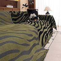 Vista 9 de VClife Funda de sofá boho gruesa de chenilla suave para sofá de 2-3 asientos, funda deslizante para sofá moderno con rayas blancas y negras