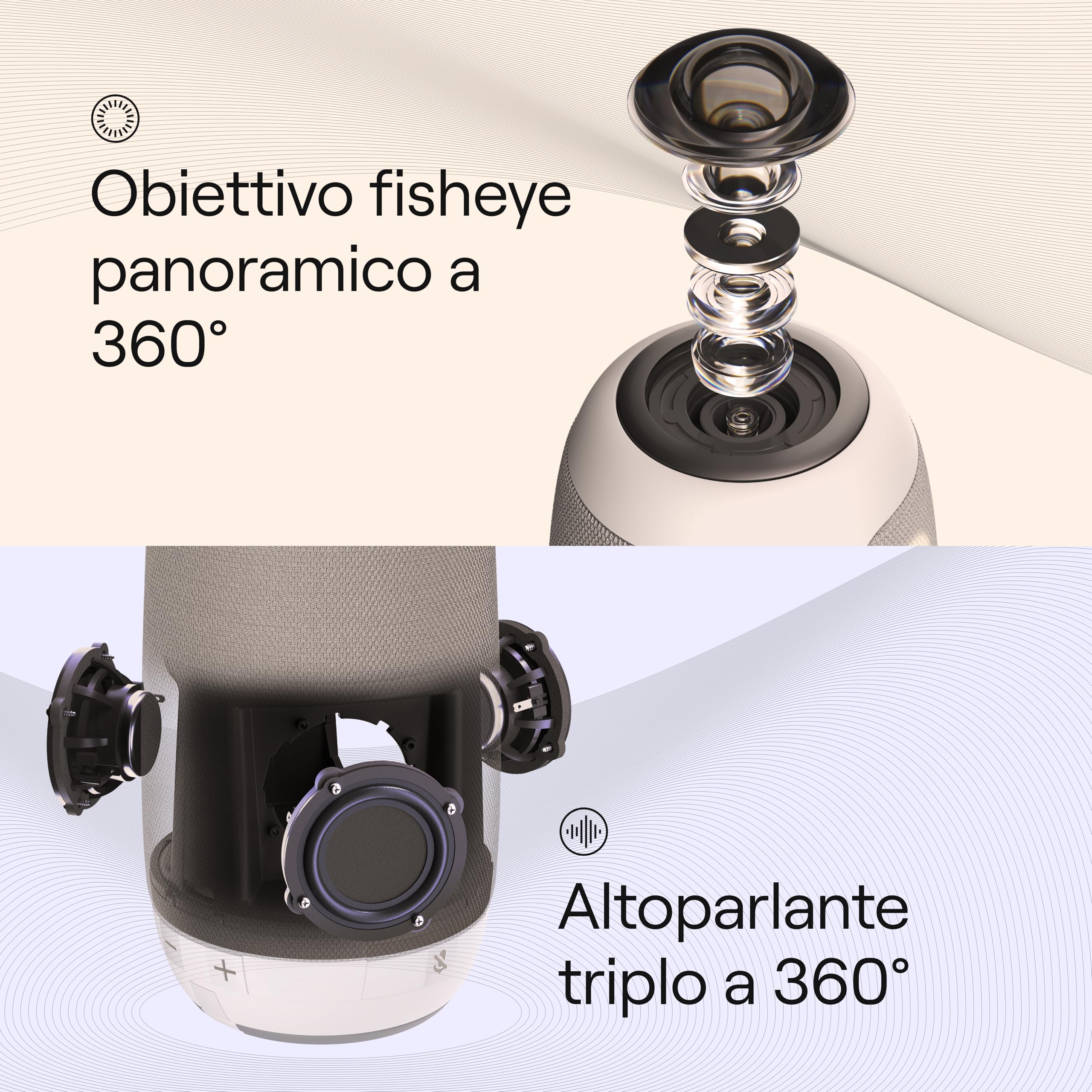 Owl Labs Meeting Owl 3 - Videocamera per videoconferenza HD Smart 1080p a 360°, microfono e altoparlante (fuoco automatico altoparlante, Smart Zoom, equalizzazione rumore)
