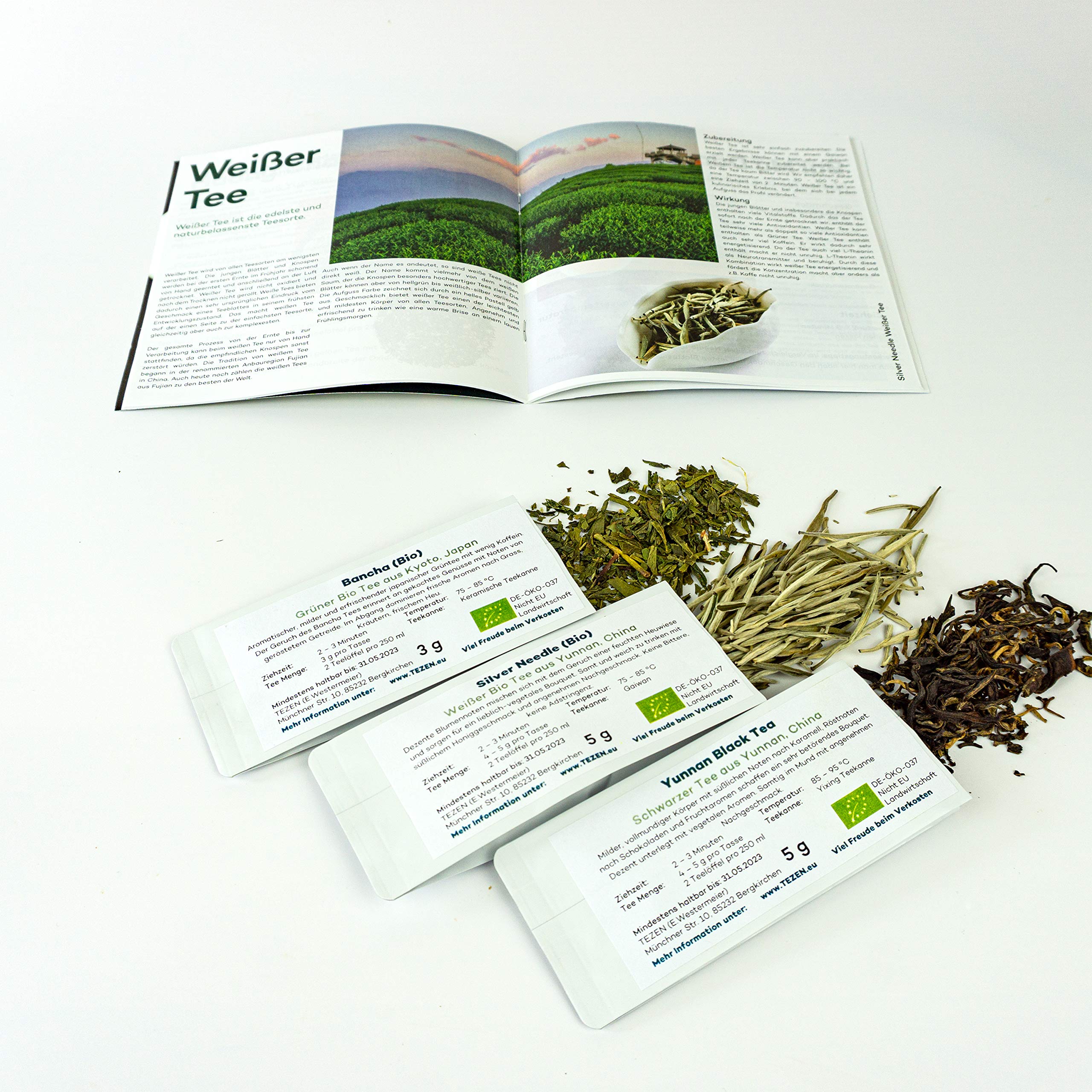 Tee Probierset mit 20 hochwertigen Tees und ausführlichem Handbuch | Ideal als Tee Geschenk in schöner Geschenkdose