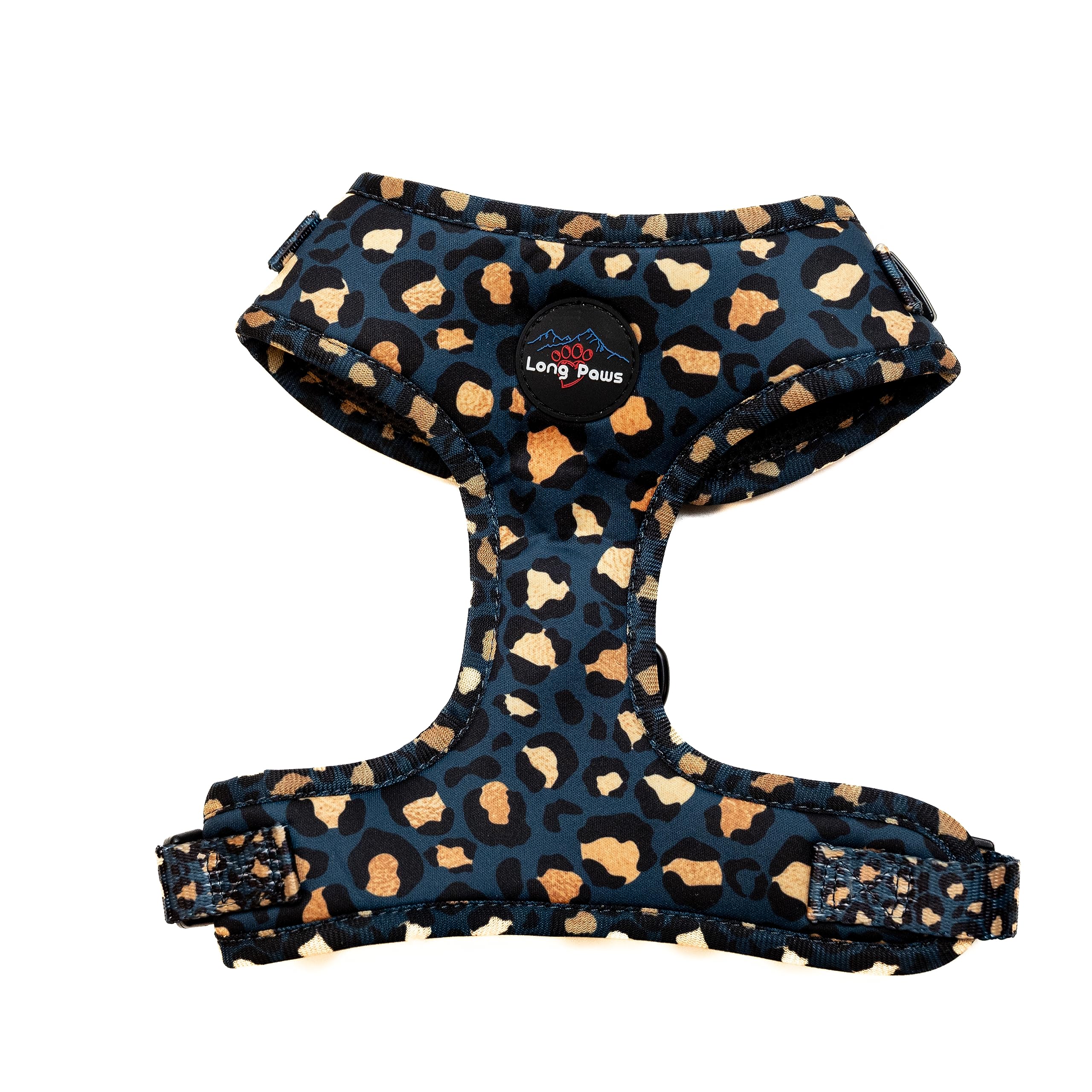 Long Paws Padded Dog Harness (Leopard_Green_Gold, Small)