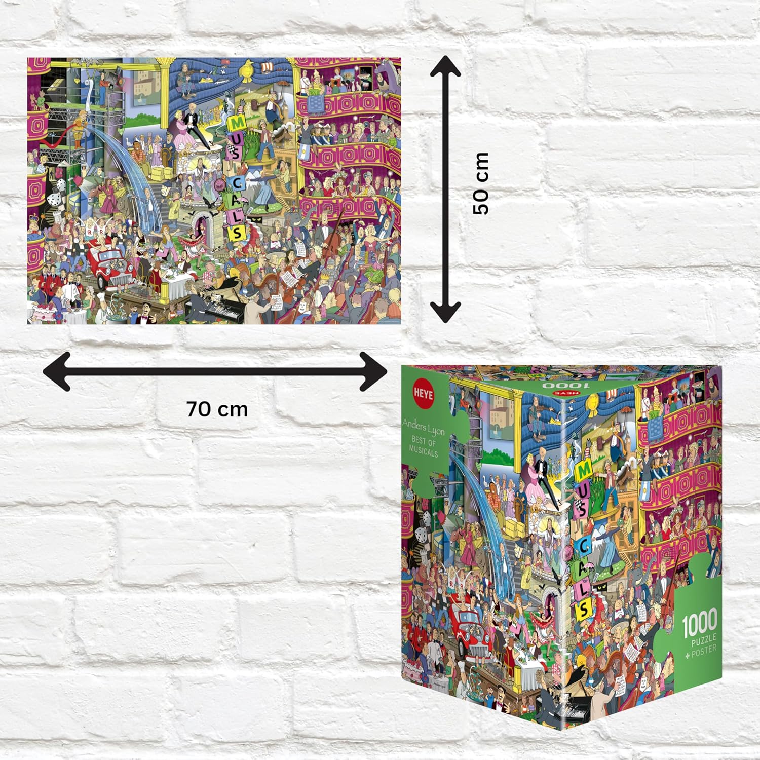 Heye, Best of Musicals Lyon Puzzle 1000 Pieces, Triangle Puzzles, Promotes Concentration, IQ Puzzle Games, Perfect for the Puzzle Mat, Size: 50 x 70 cm
