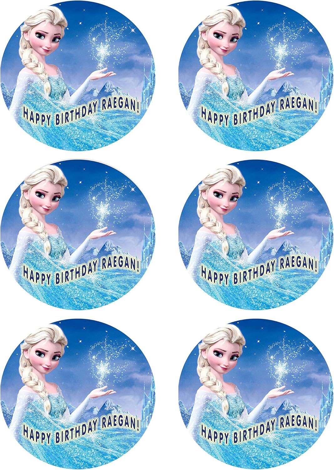 amazon com frozen nr1 edible cupcake toppers 1 8 cupcake 20 pieces sheet grocery gourmet food