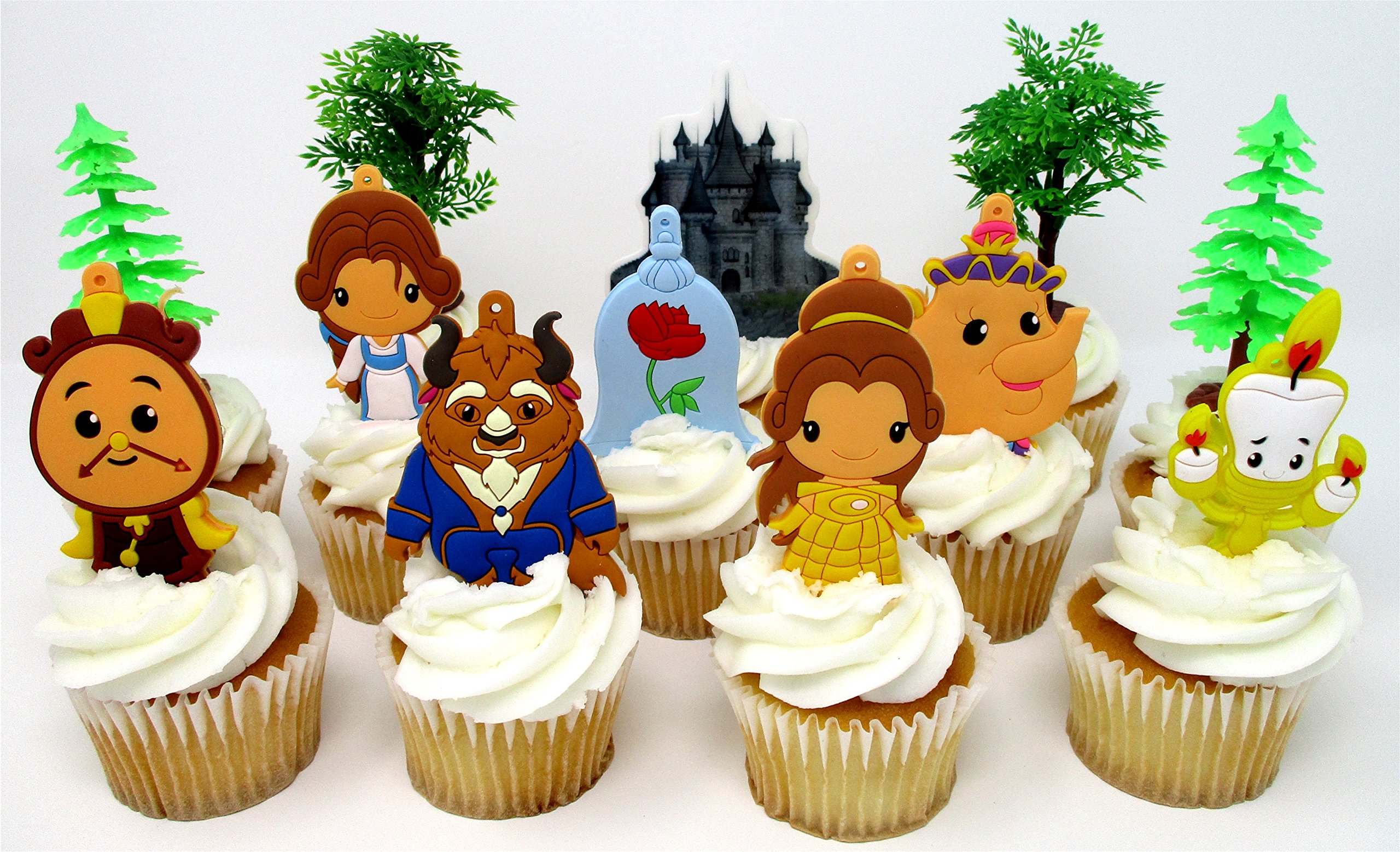 Buy Beauty and the Beast Birthday Cake CUPCAKE Topper Set Featuring