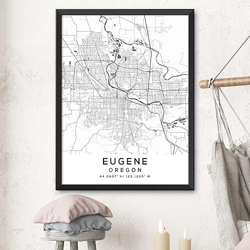 Miniatura 3 de Mapa de Eugene, Oregon, Light 2 (16x20)