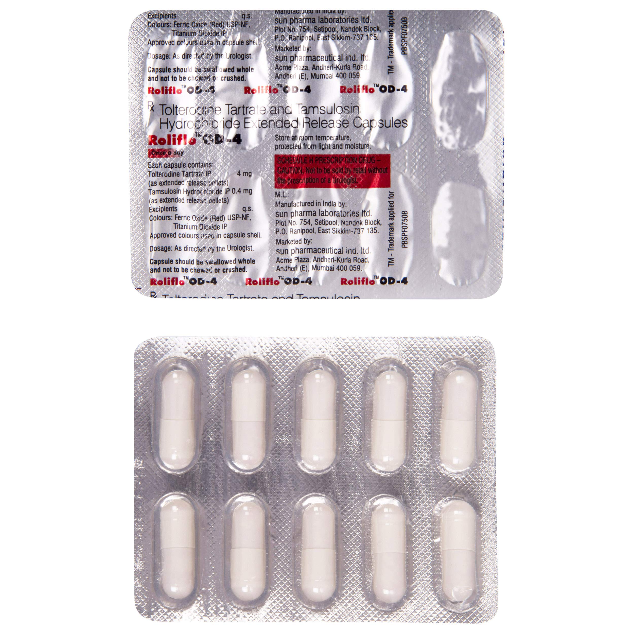 Roliflo OD 4 - Strip of 10 Capsules