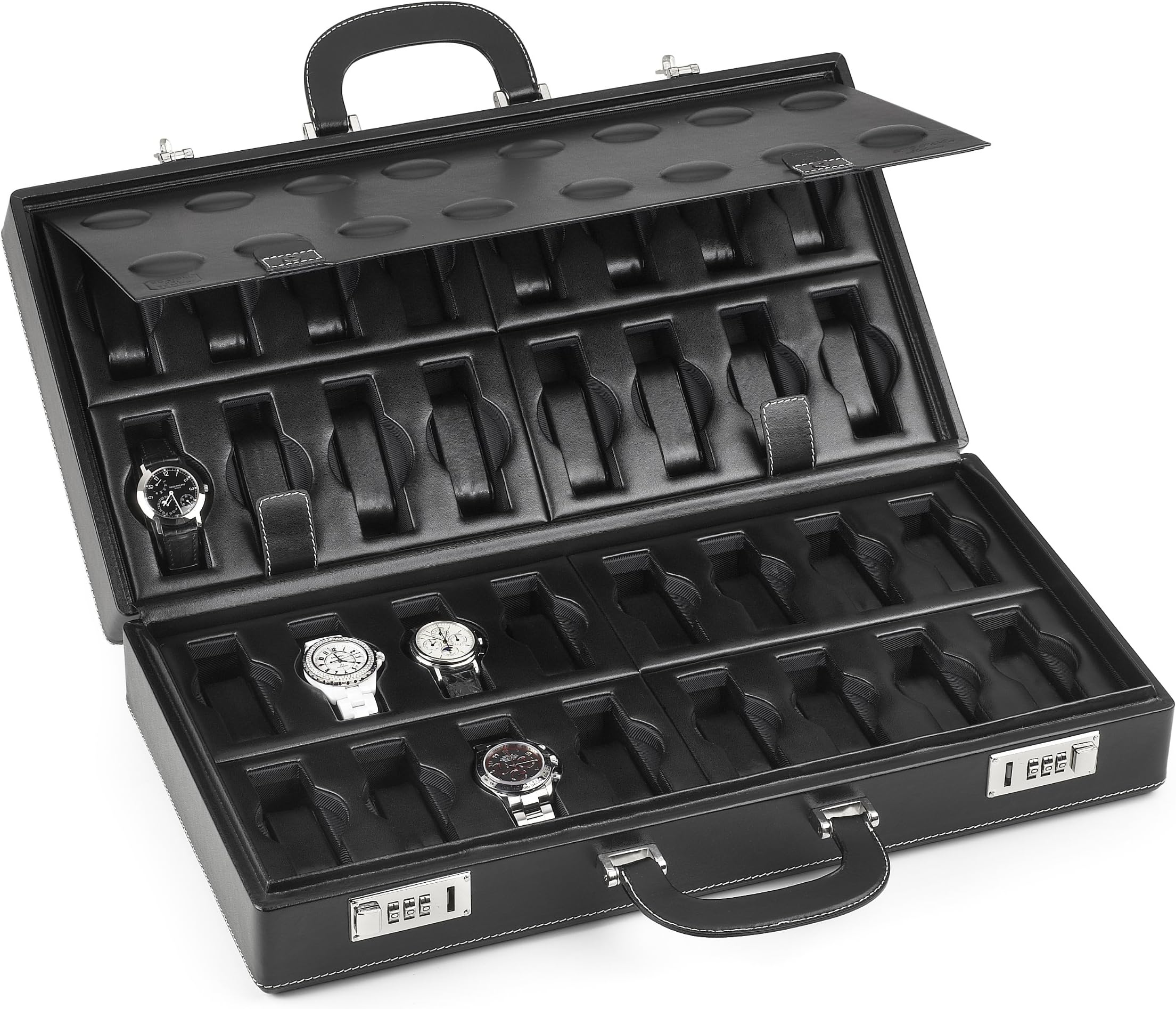 32 B Leather Collectors 32 Watch Carry Travel Case
