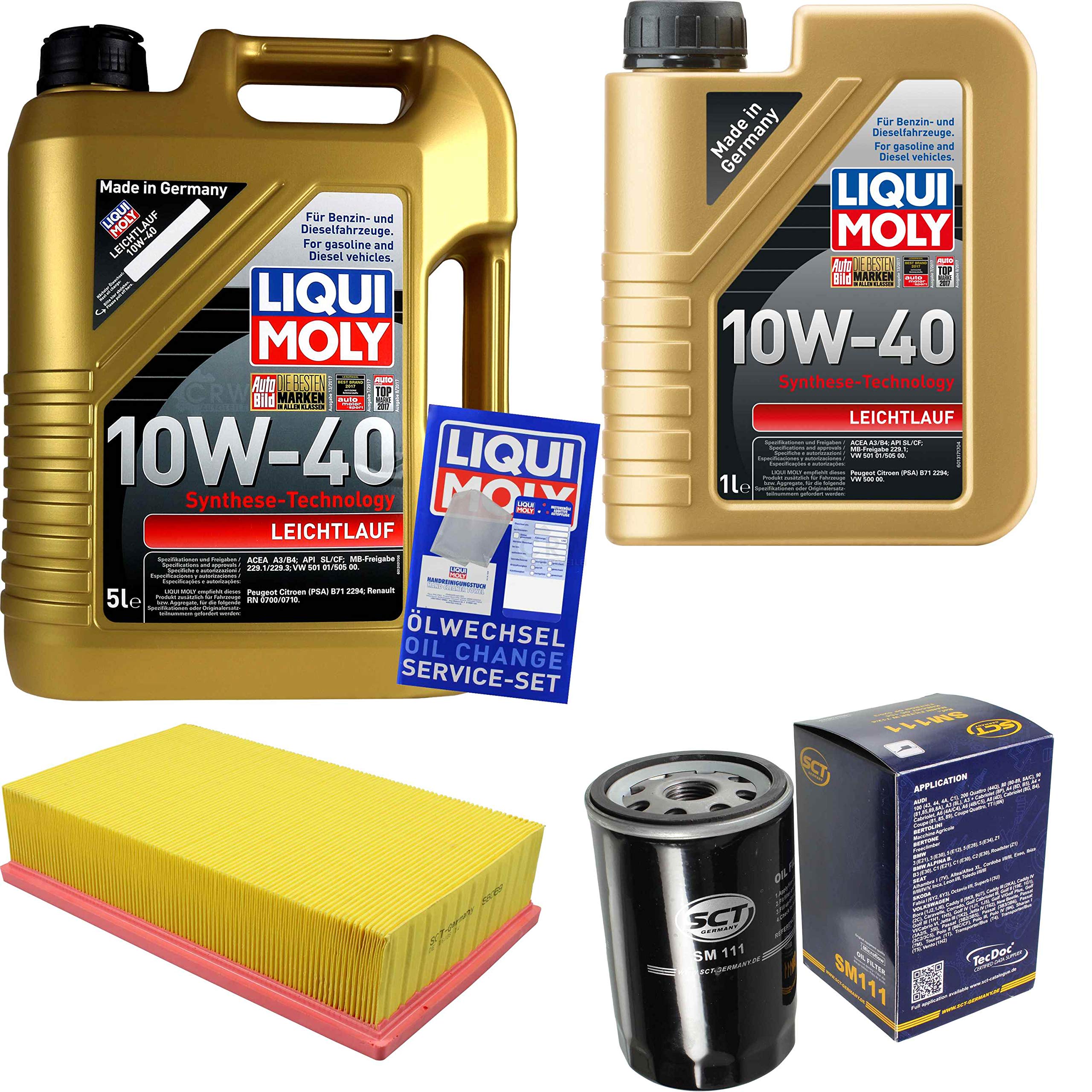 Set di filtri, 6 litri, olio motore scorrevole, 10W-40 SCT Germany