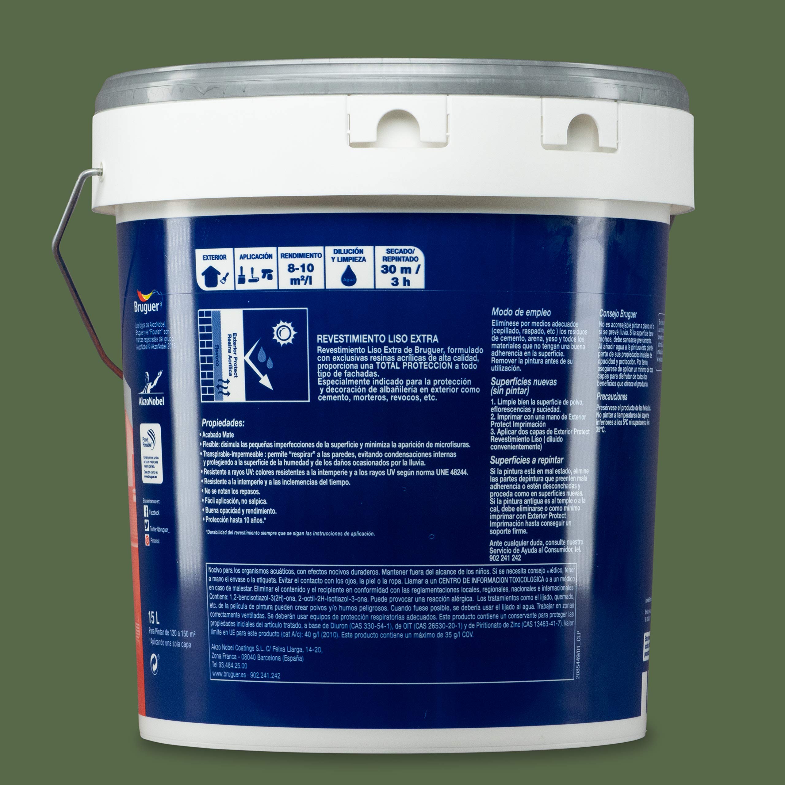 Bruguer Exterior Protect Revesimiento exterior Liso Extra Verde 15 L