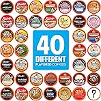 Two Rivers Coffee Flavored Coffee Pods Compatible with Keurig K Cup Brewers, Assorted Variety Pack Flavored Coffee, 40 Count
