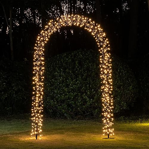 Lightshare Lighted Garden Arbors 7.7FT 832L Bridal Wedding Arch Backdrop