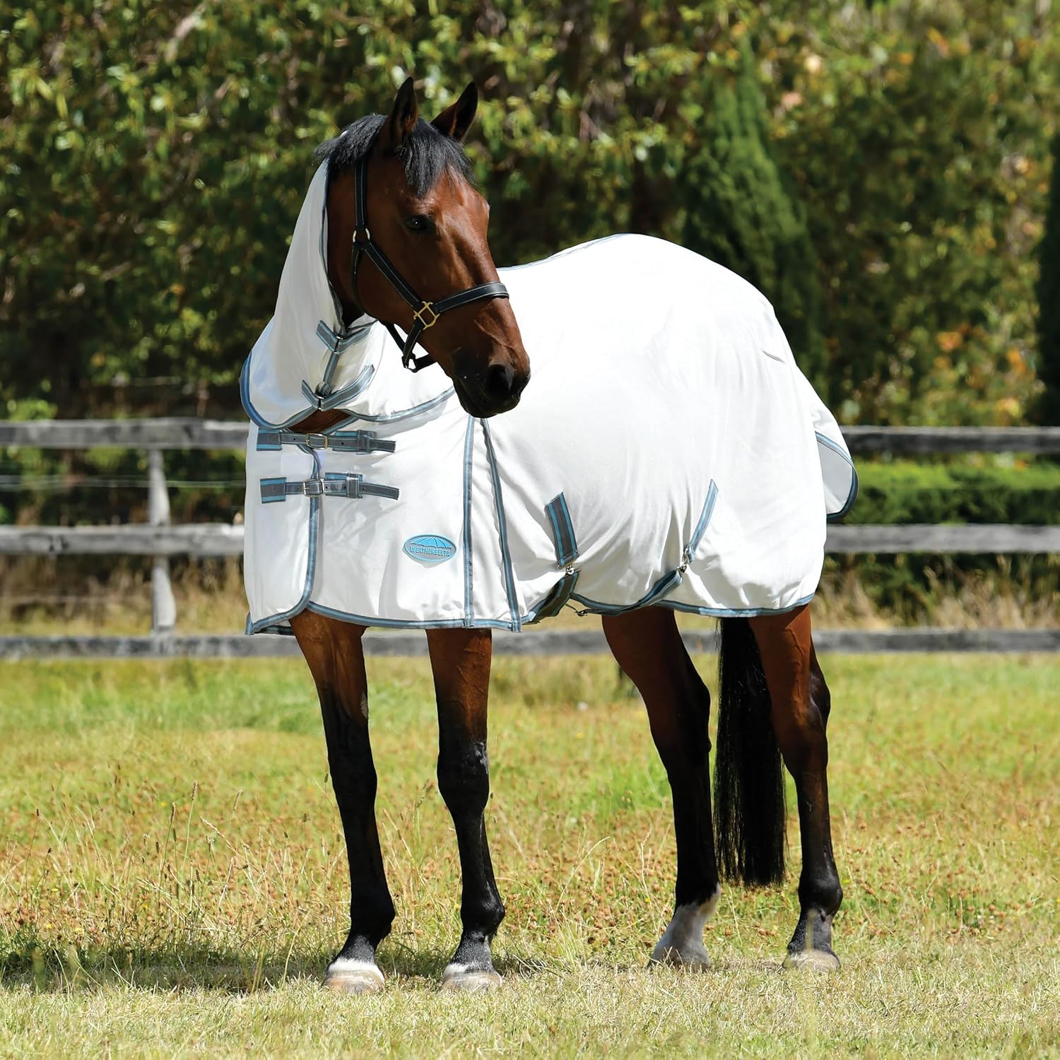 WeatherBeeta ComFiTec Essential Mesh II Combo Neck, White/Grey/Bright Blue, 75"
