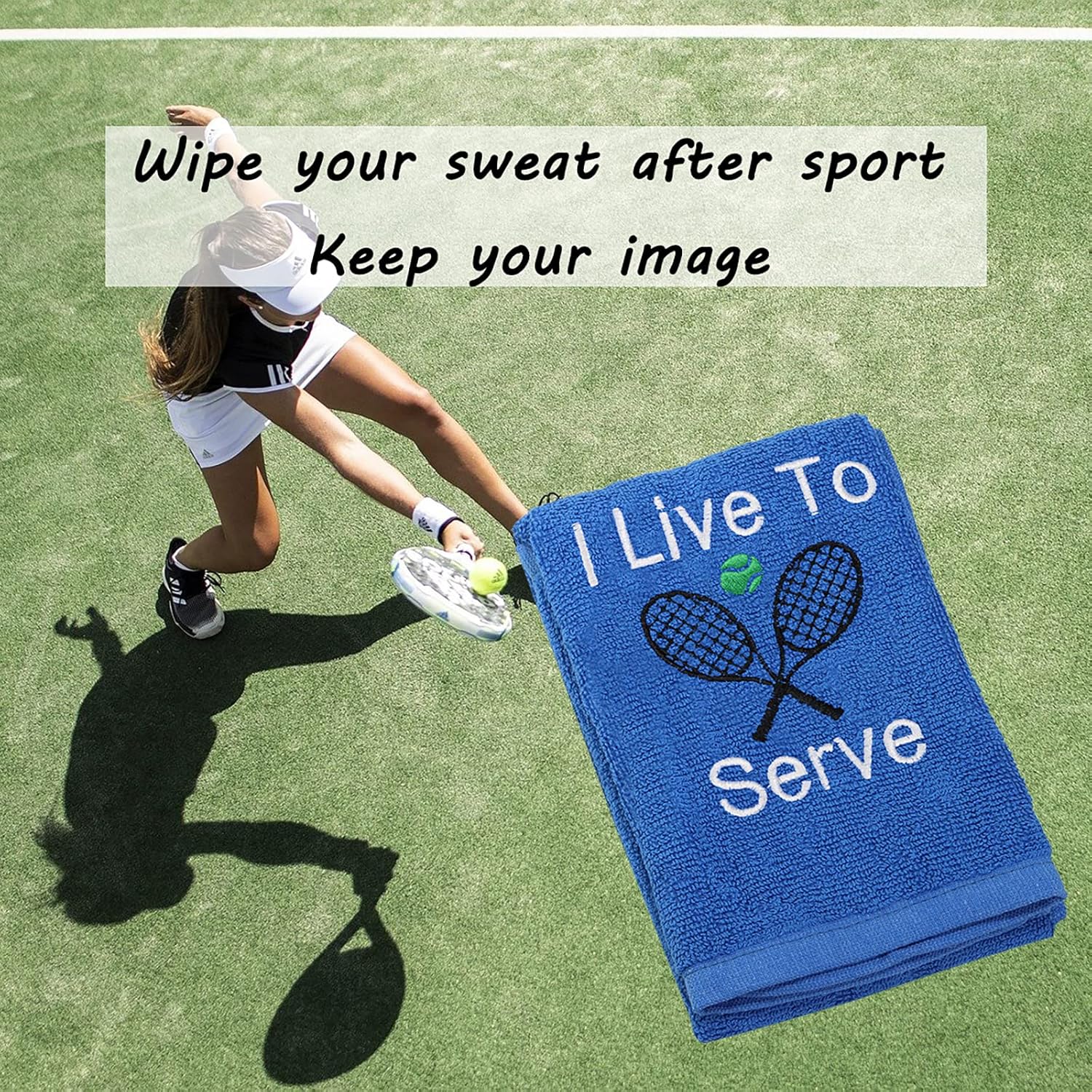 LEVLO Funny Pickleball Gifts I Live to Serve Sport Towels Best Tennis Gift for Tennis Pickleball Player (I Live to Serve) - Image 6