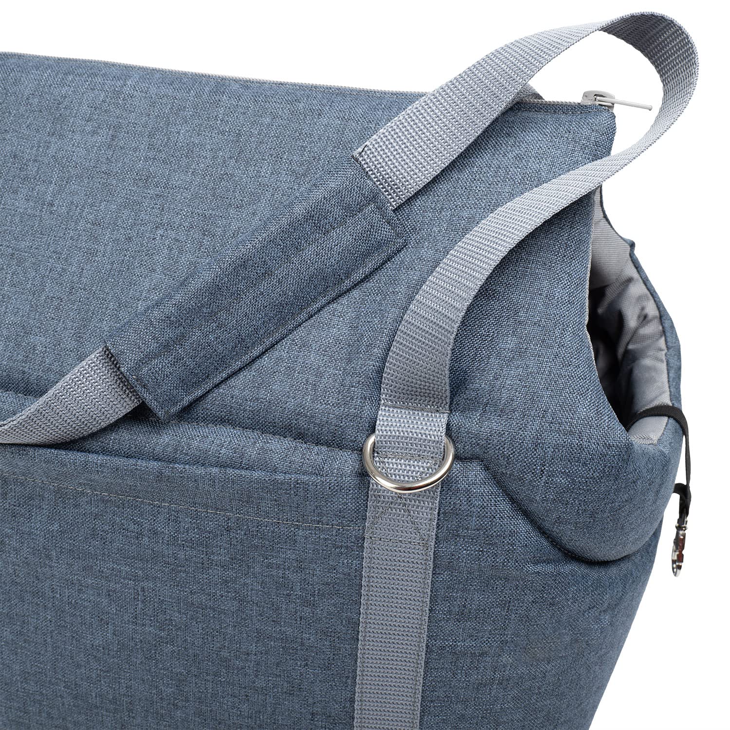 Transporttas voor honden en katten - Tas voor onderweg, Dog Carrier - Schoudertas voor huisdieren met elastiek met karabijnhaak, tot 5 kg, zwart