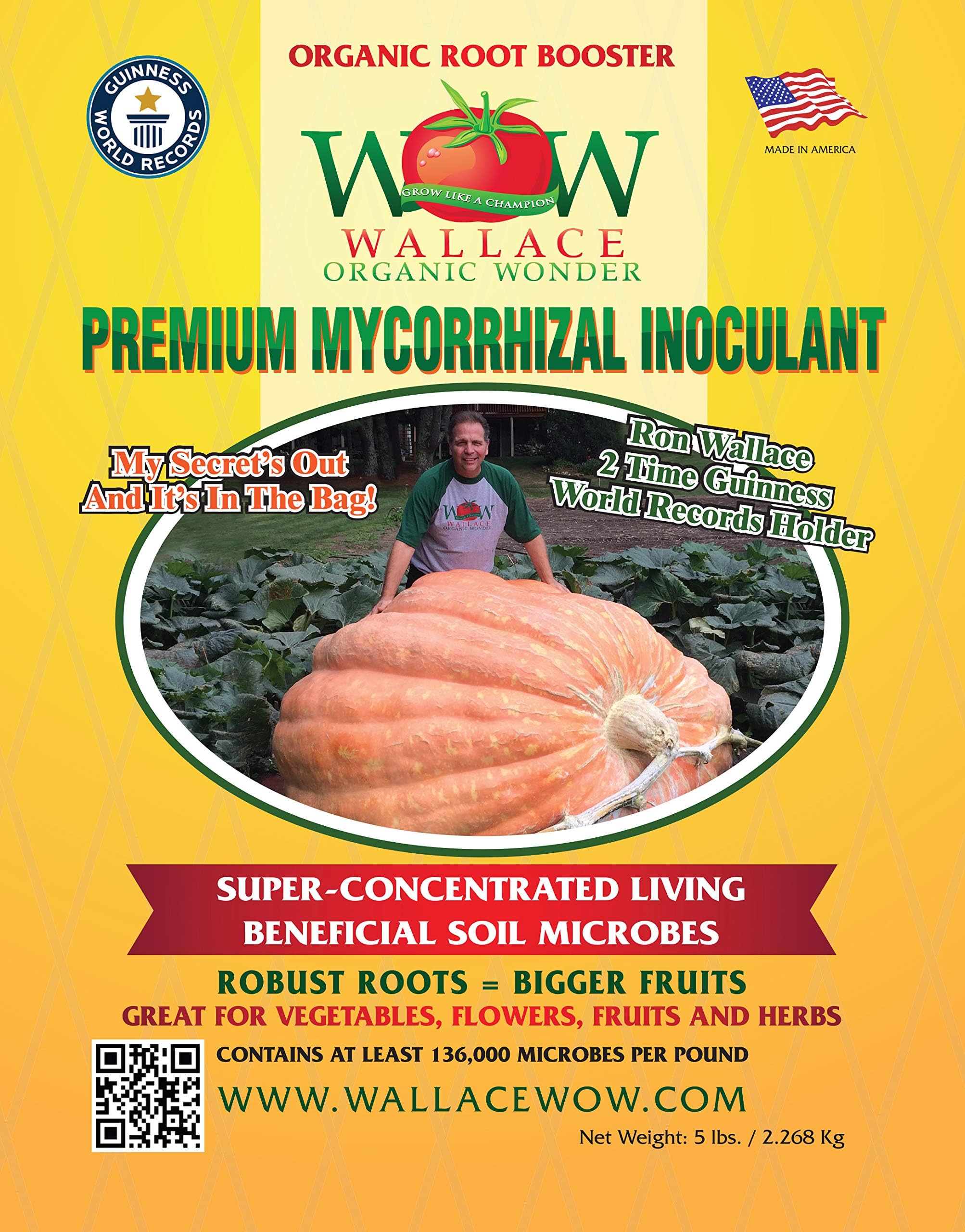 Wallace Organic Wonder Mycorrhizal Inoculant (20 lbs) - Mycorrhizal Fungi - Super Concentrated - Fresh Mycorrhizae for Plants, Garden Soil, & Potting Soil - Organic Root Stimulator for Plant Growth
