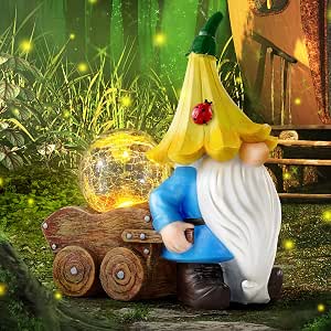 Statua Di Gnomo Da Giardino Con Annaffiatoio E Fungo – 20,9 Cm, In Resina Effetto Pietra, Decorazione Per Esterni E Interni