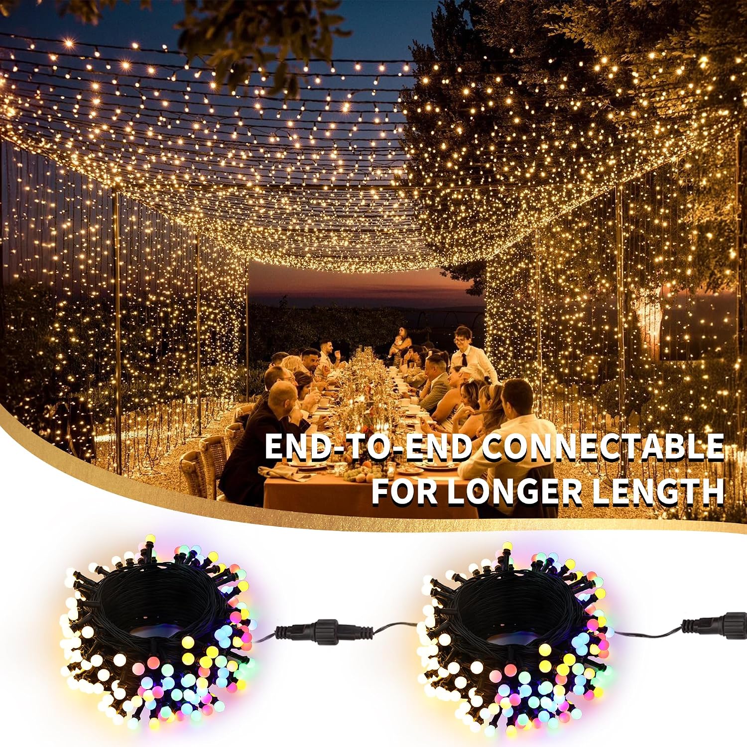BrizLabs Christmas Lights, 98FT 300 LED Color Changing String Lights,11 Modes Warm White & Colored Christmas Tree Light with Remote Timer, Indoor Outdoor Mini Globe Light for Xmas Patio Garden Party