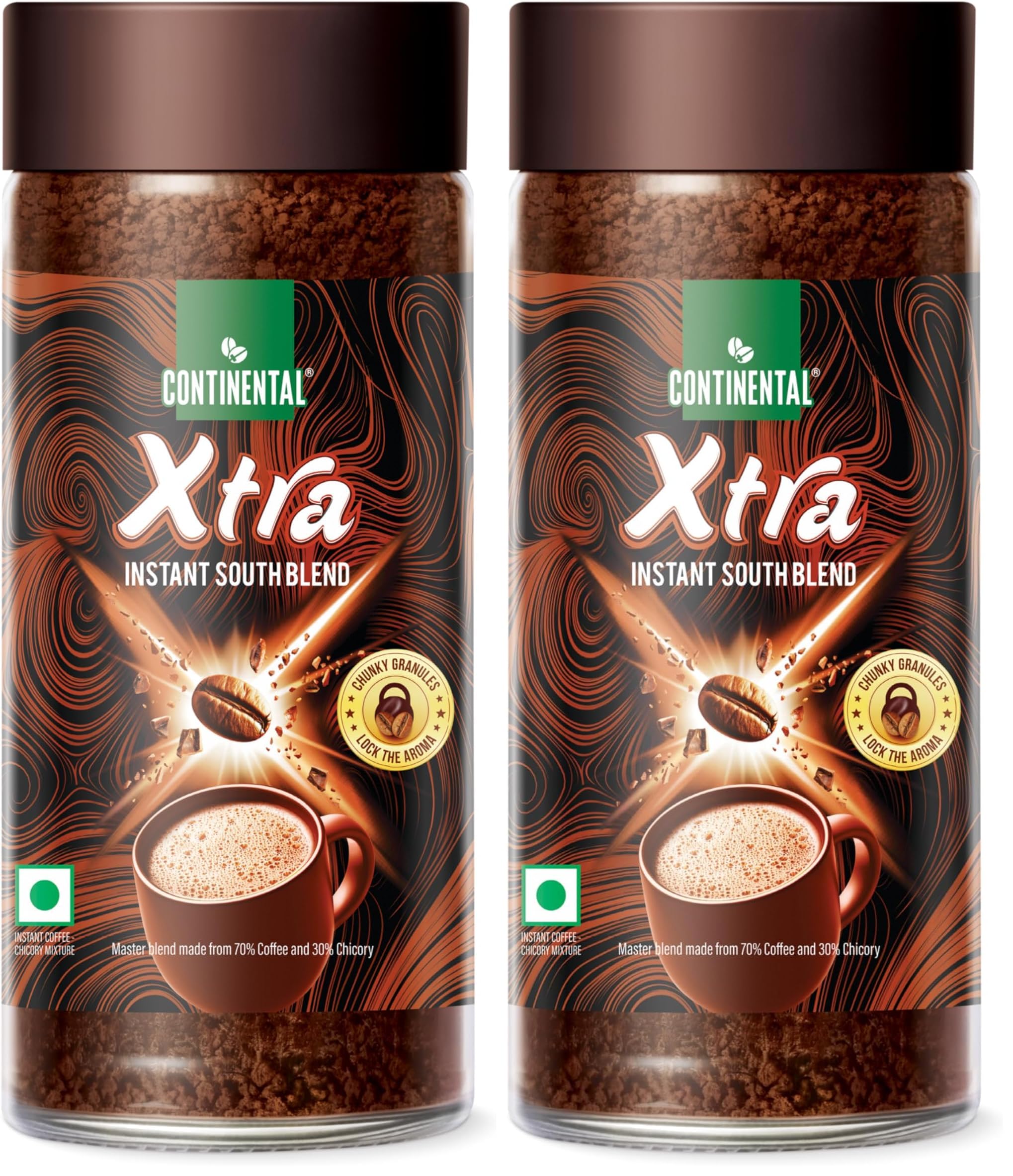 Continental Coffee XTRA Instant Coffee Powder | 200g Jar | 30% Chicory and 70% Robusta Coffee | Medium Roast Instant Coffee | Granulated Instant Coffe (Pack of 2)-image-16