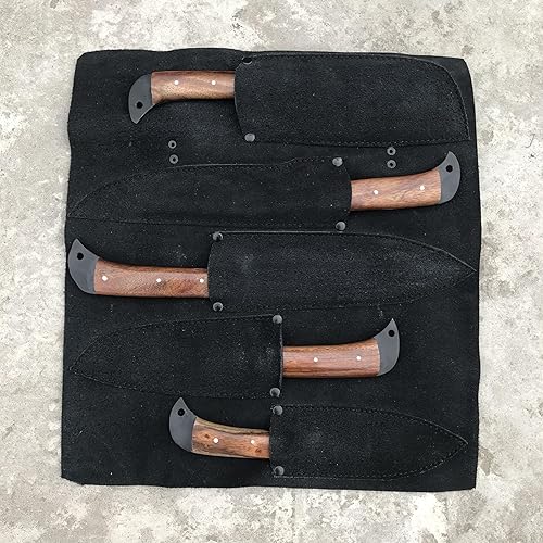 Miniatura 7 de Viking - Juego de cuchillos de chef hechos a mano de acero Damasco, 5 piezas con vaina, utensilios de cocina, regalo para el día de San Valentín