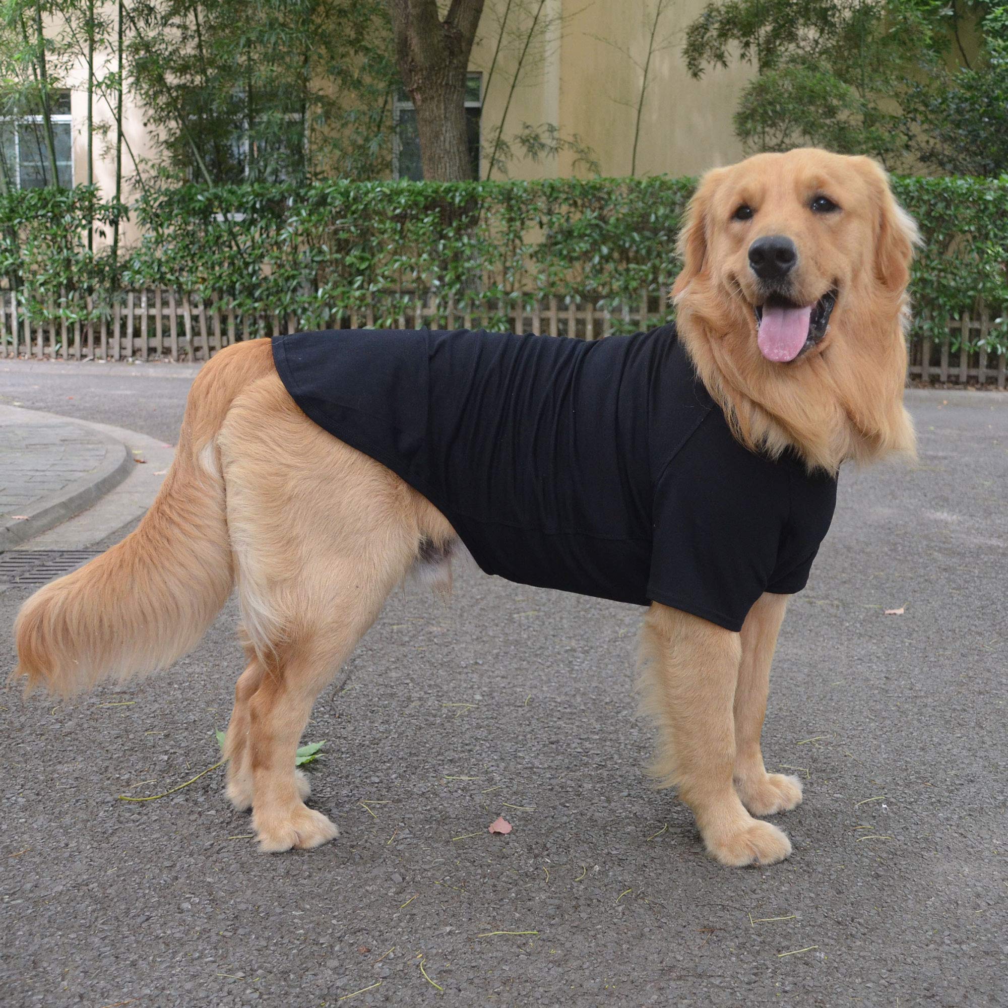LovelonglongPet Clothing Dog Costumes Basic Blank T-Shirt Tee Shirts for Medium Large Dogs Black XXXL