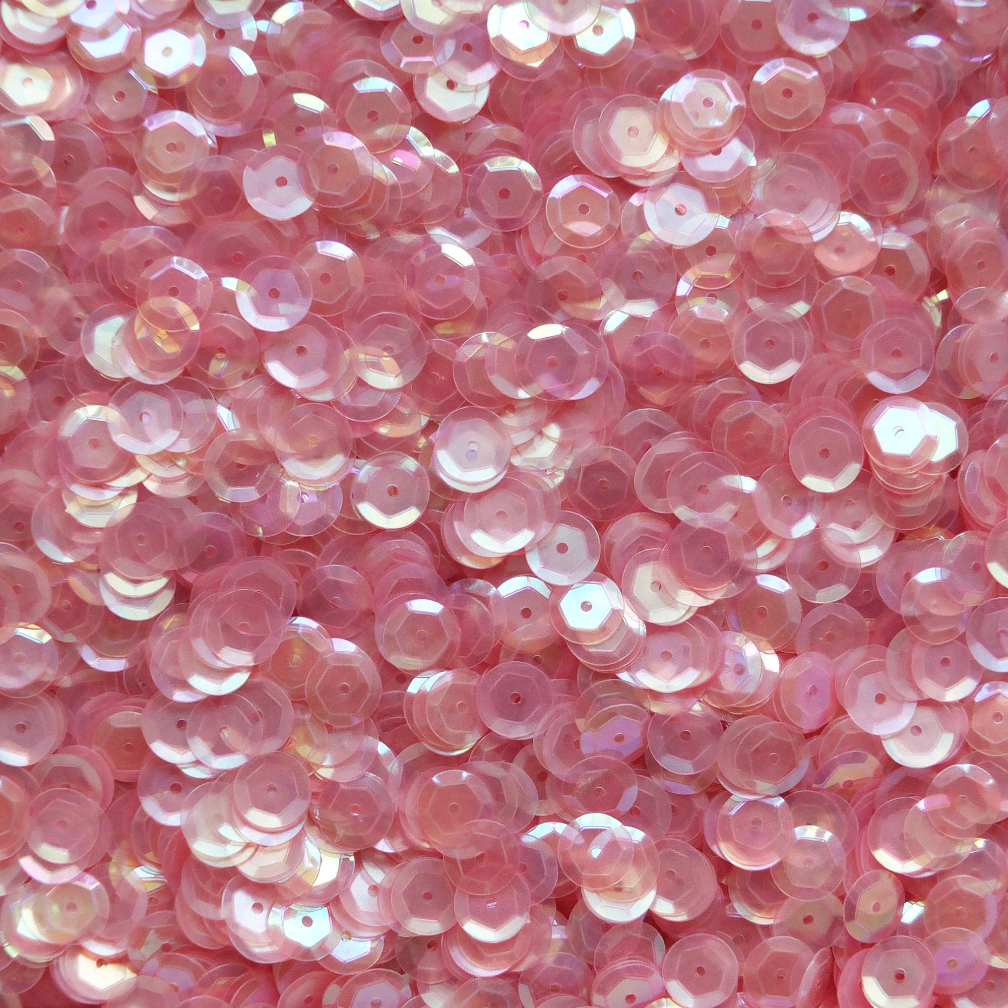 8mm Cup Sequins Pink Rose Crystal Iris Rainbow Iridescent Loose Facet Paillettes Made in USA