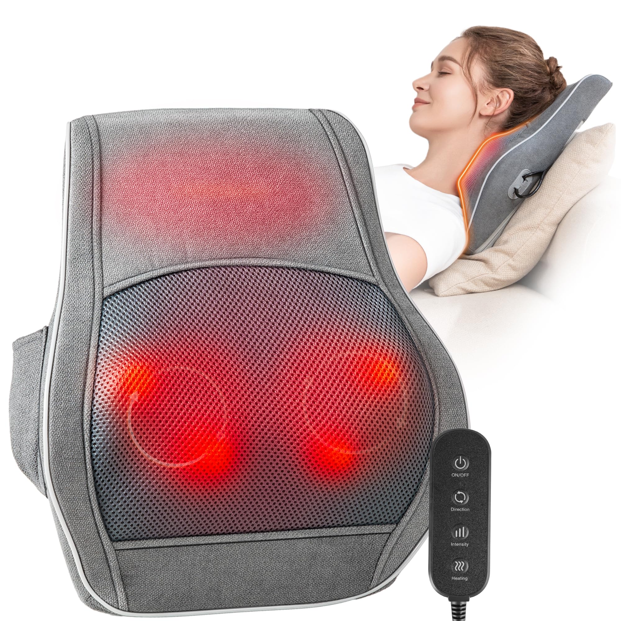 Brelley Massagegerät, Nackenmassagegerät mit Wärme, Shiatsu Rückenmassagegerät mit 3D Tiefengewebs Massagegeräte für Nacken, Rücken, Beine - Geschenke für Frauen, Männer & Eltern