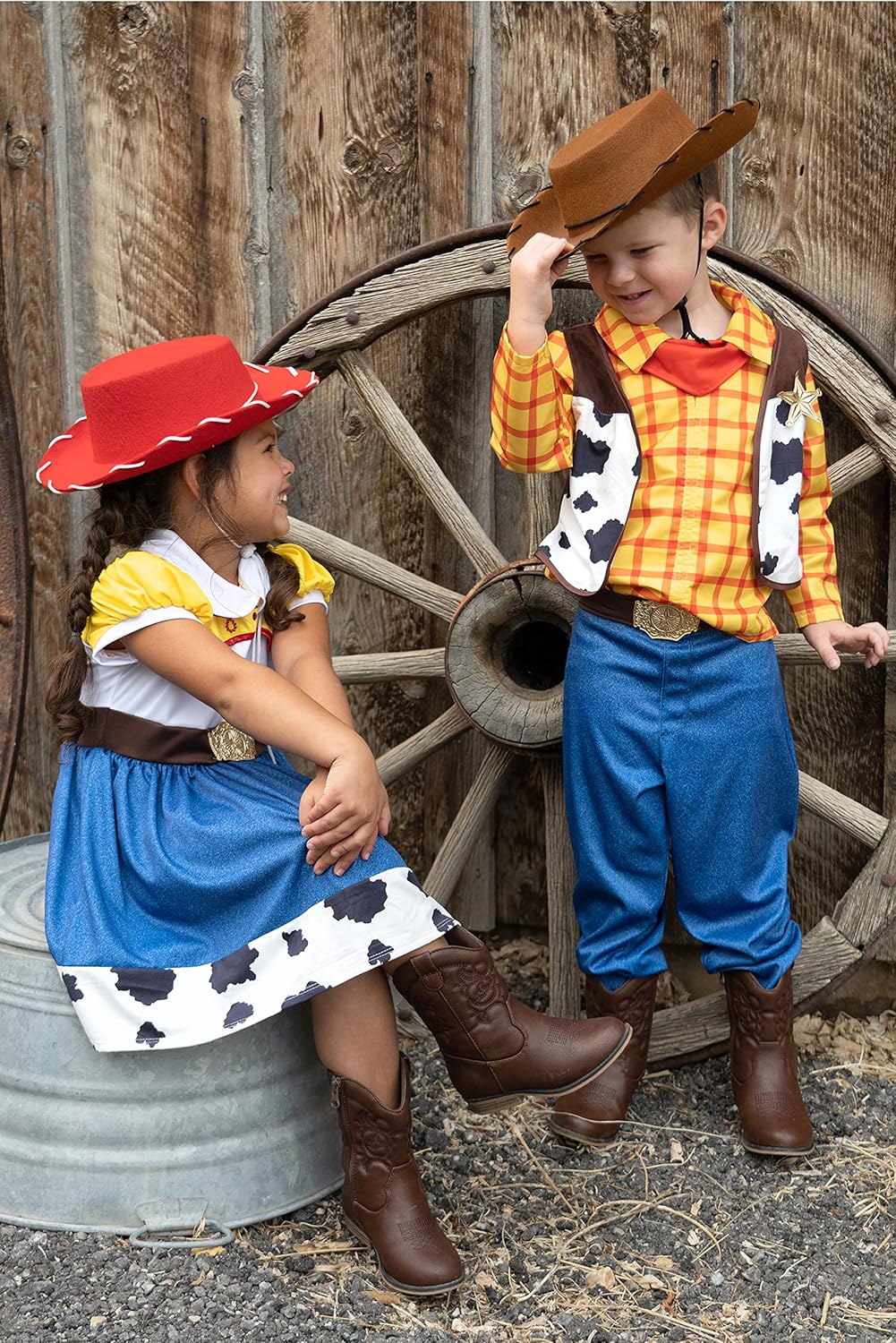 Little Adventures Brown Cowboy and Red Cowgirl Child Costume Hat Bundled Set - Image 3