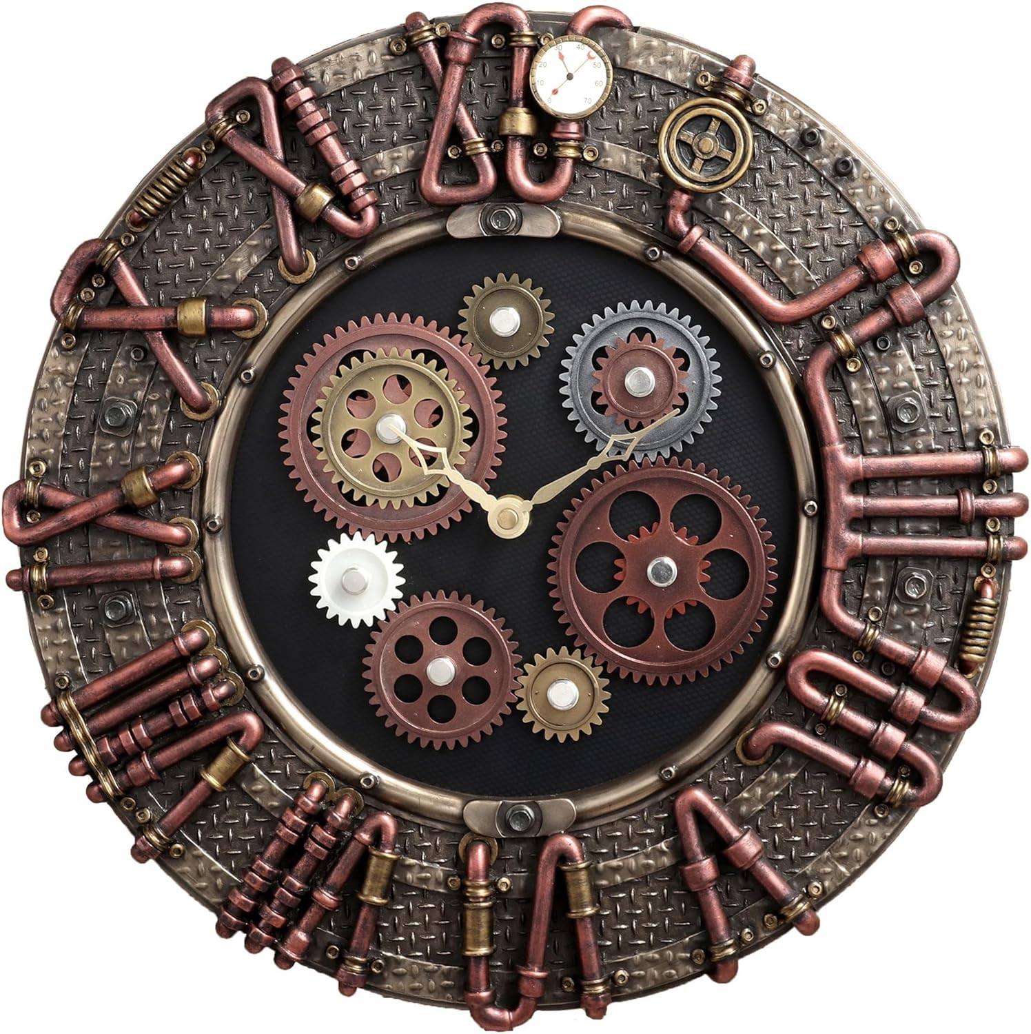 Veronese Design Steampunk Electricity Conduit Piping Wall Clock