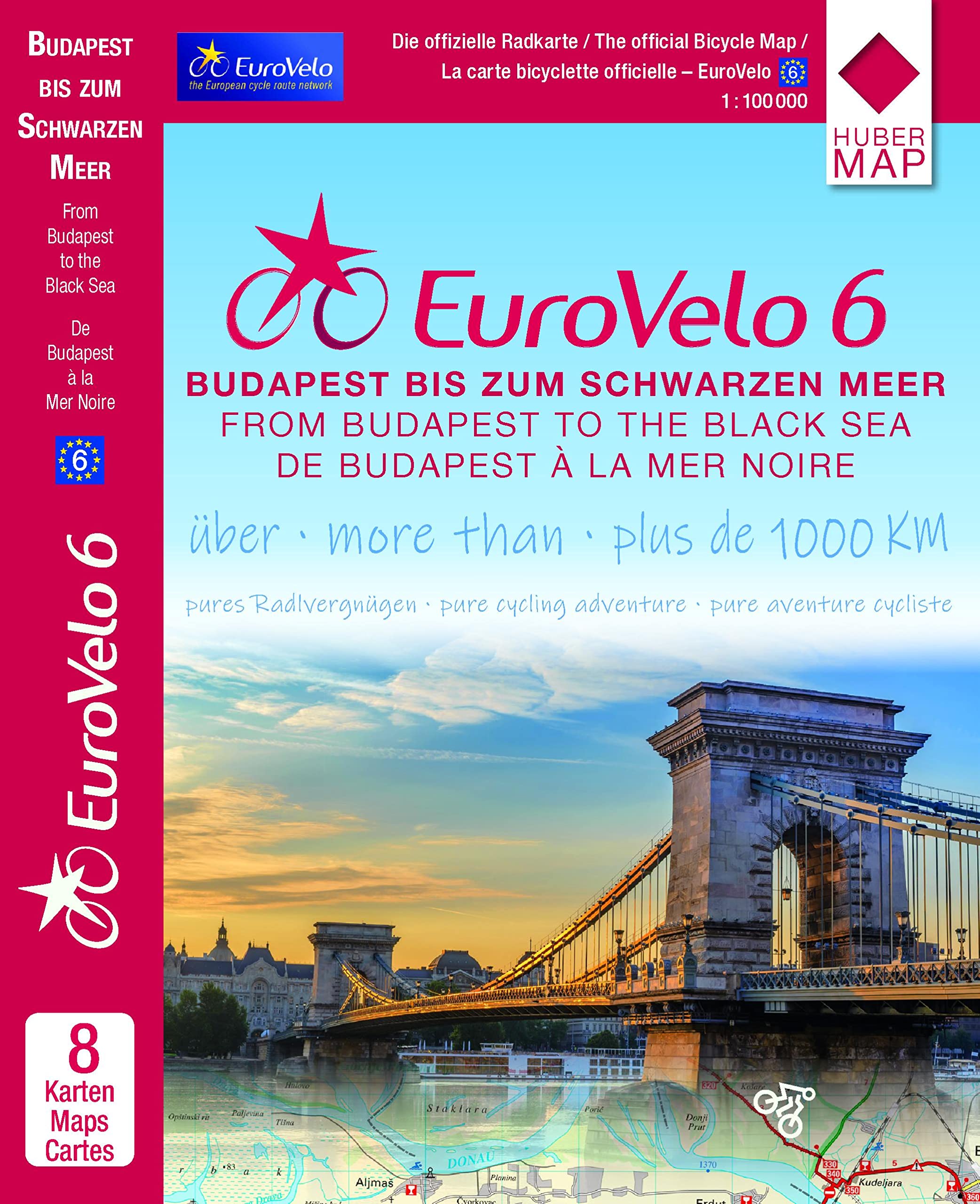 Eurovelo 6 Danube: Budapest - Black Sea pack of maps: Budapest bis zum Schwarzen Meer - 8 Kartlen