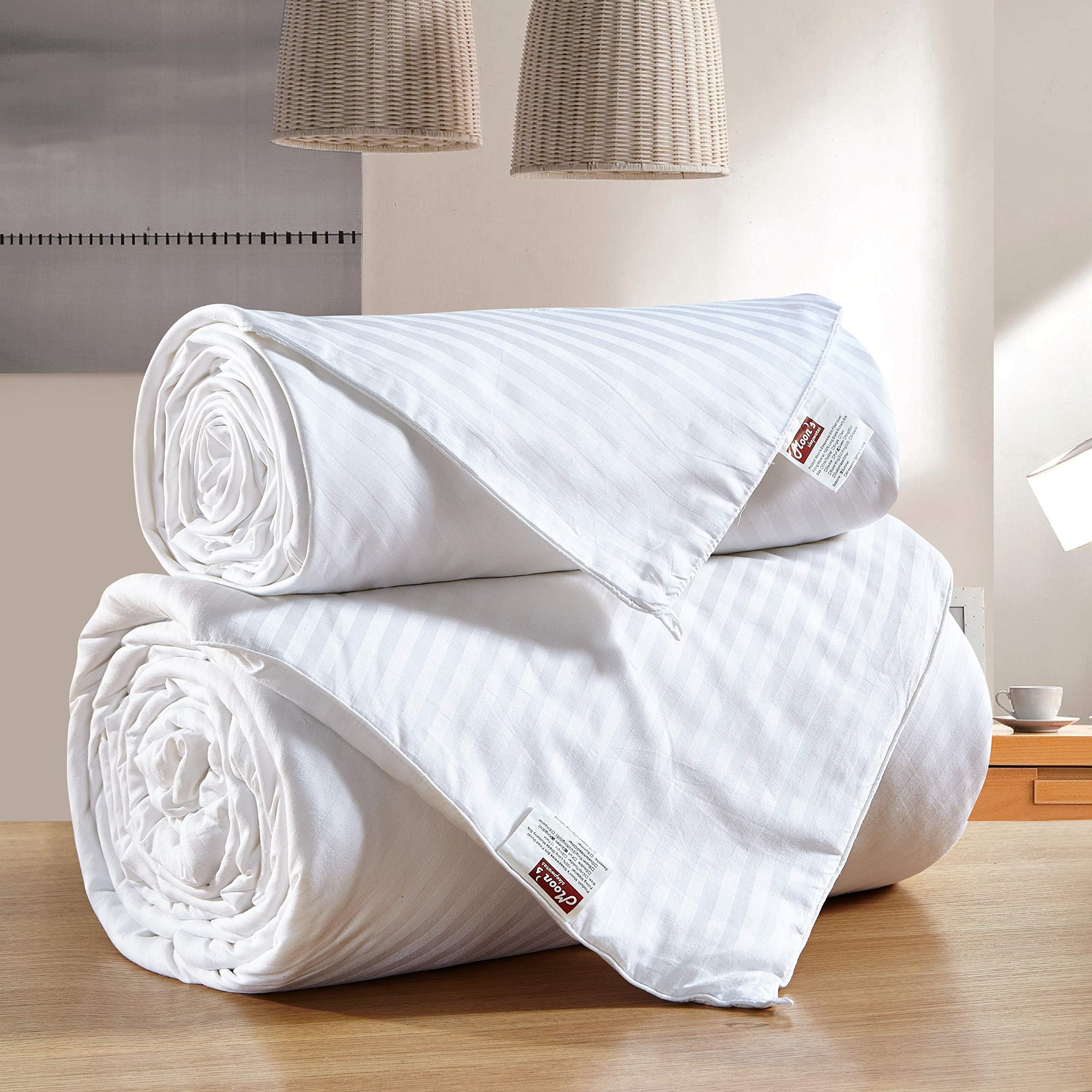 MOON'S SLEEPWARES Combine Set 100% Pure Long Grade Mulberry Silk Comforter Silk Filled Comforter Silk Quilt Silk Duvet (Twin 68x90”) SFDWH173x229-1+2