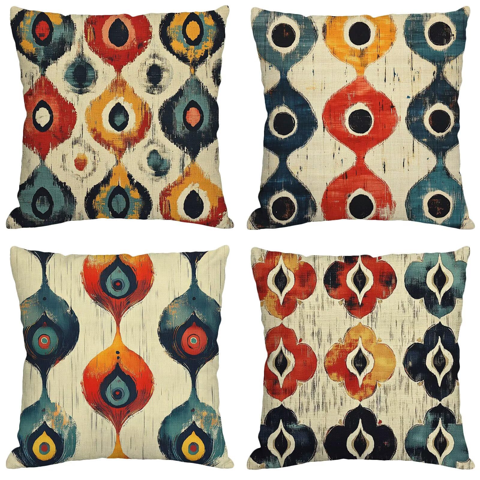 Taie oreiller boheme en lin retro haut de gamme 40x40 cm pour salon et patio