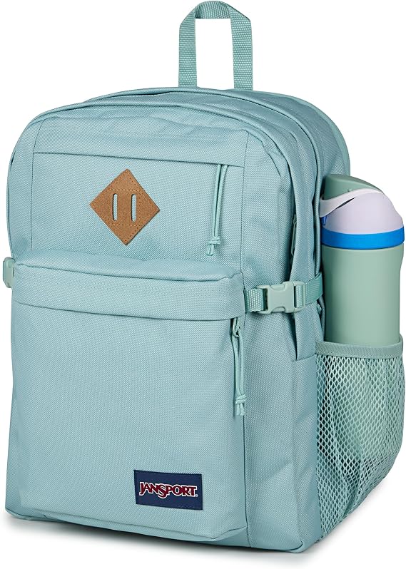 JanSport Main Campus Backpack - Travel or Work Backpack with 15-Inch Laptop Sleeve and Dual Water Bottle Pockets, Faded Sage