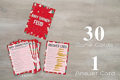 Miniatura 3 de Tarjetas de juego para baby shower, juego de peleas de baby shower, tarjetas de fiesta de Navidad para adultos neutros de género, juego de 30