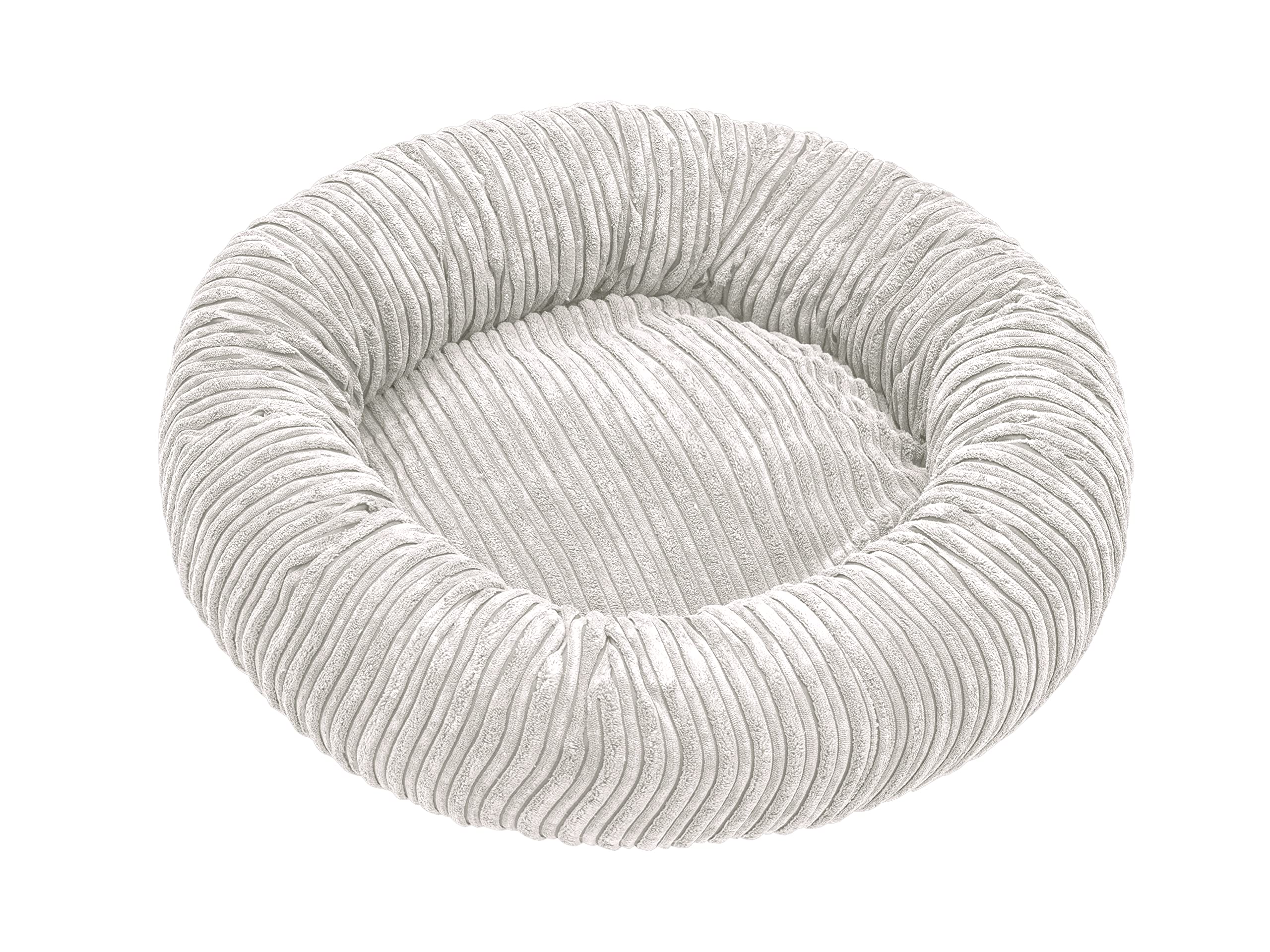 Okrągłe legowisko dla psa, sofa dla zwierząt, legowisko dla kota, ze sznurkiem, poduszka dla psa, miejsce do spania dla zwierzęcia domowego, 60 cm, 80 cm, 100 cm, kolor szary/czarny/kremowy/brązowy (L, kremowy)