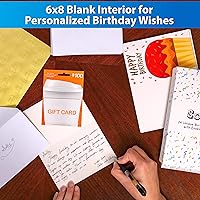 Vista 6 de Paquete de 24 tarjetas de cumpleaños únicas de lámina dorada con sobres y calcomanías, surtido de tarjetas de feliz cumpleaños en blanco de 4 x 6