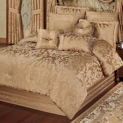 Monaco Luxury Bedding | Royal Monochromatic Metallic Gold | Puff